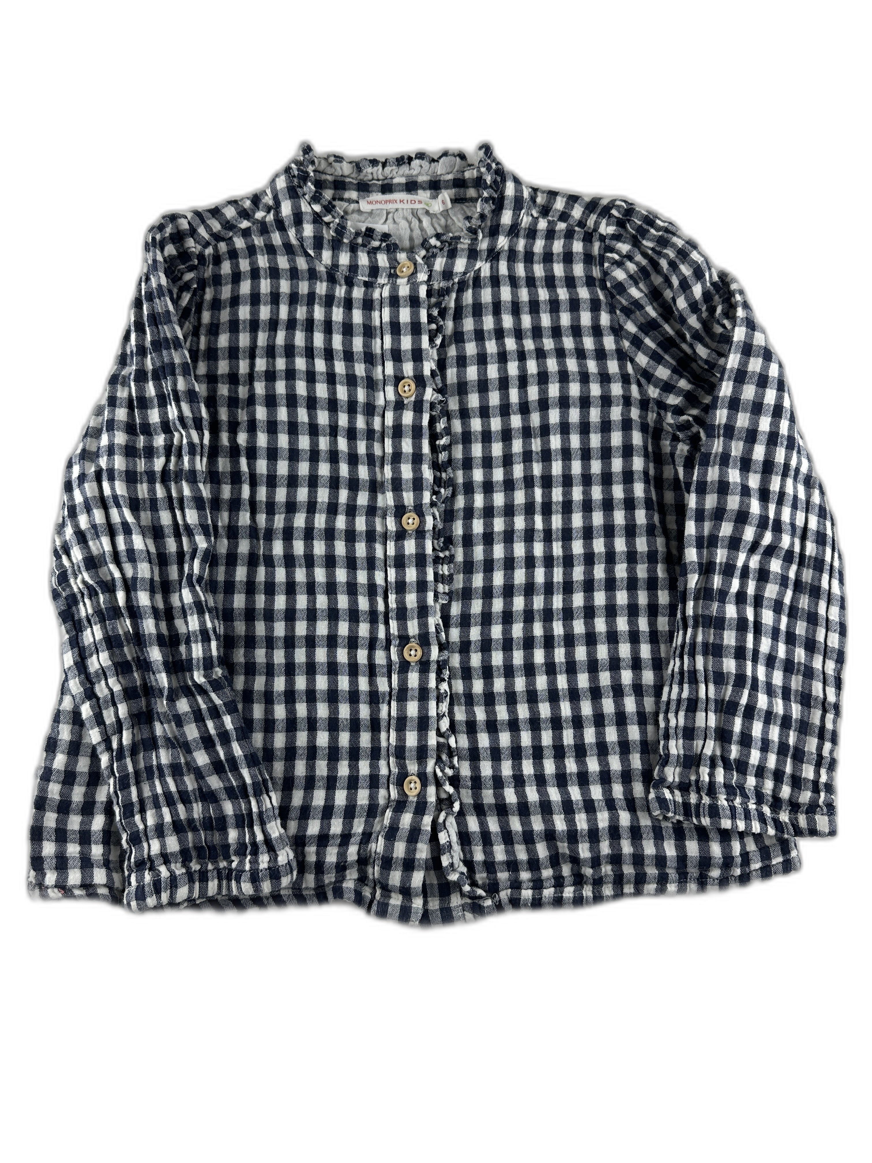 Monoprix Kids- Chemise marine a carreaux - taille 6 ans - seconde main