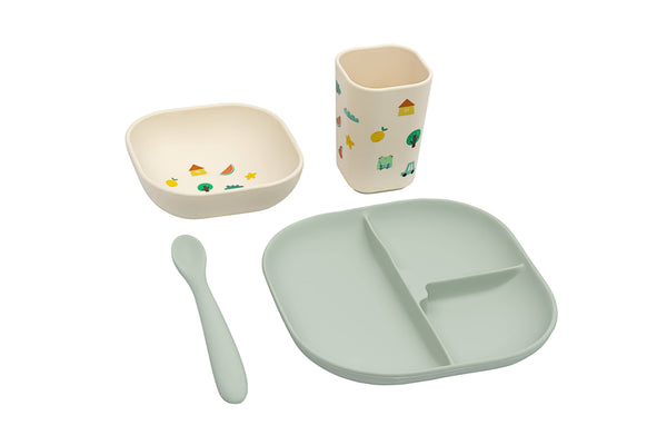 Set de vaisselle en silicone: Tiny Bits Wasabi - enfant