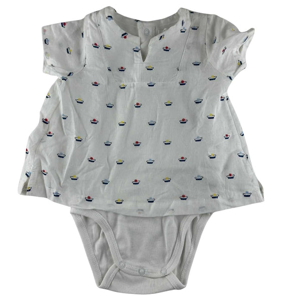 Bout'chou - Body 2 en 1 blanc imprimé, manches courtes - taille 3 mois - seconde main