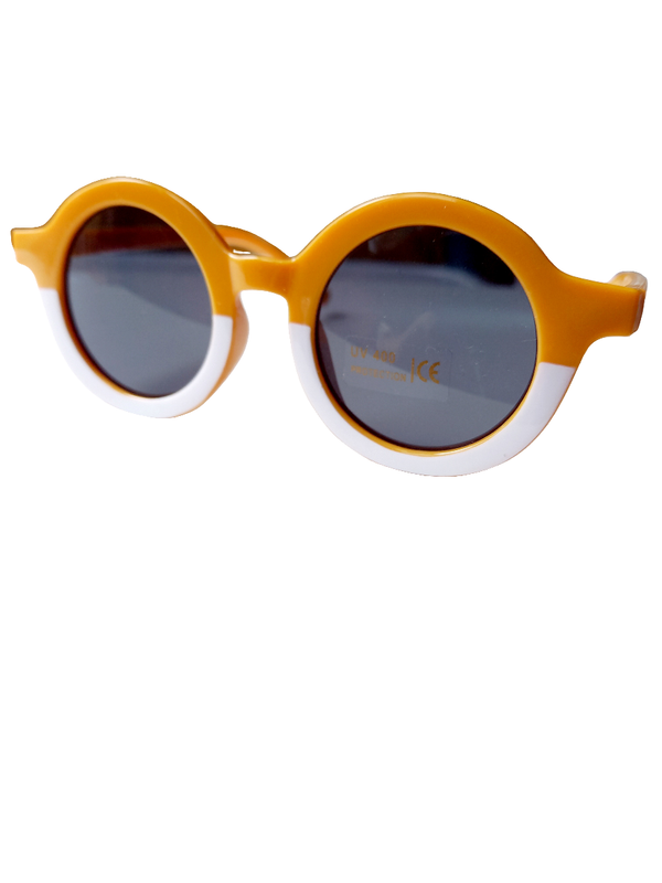 Lunettes de soleil enfant rétro jaune/blanc | lunettes de soleil pour enfants