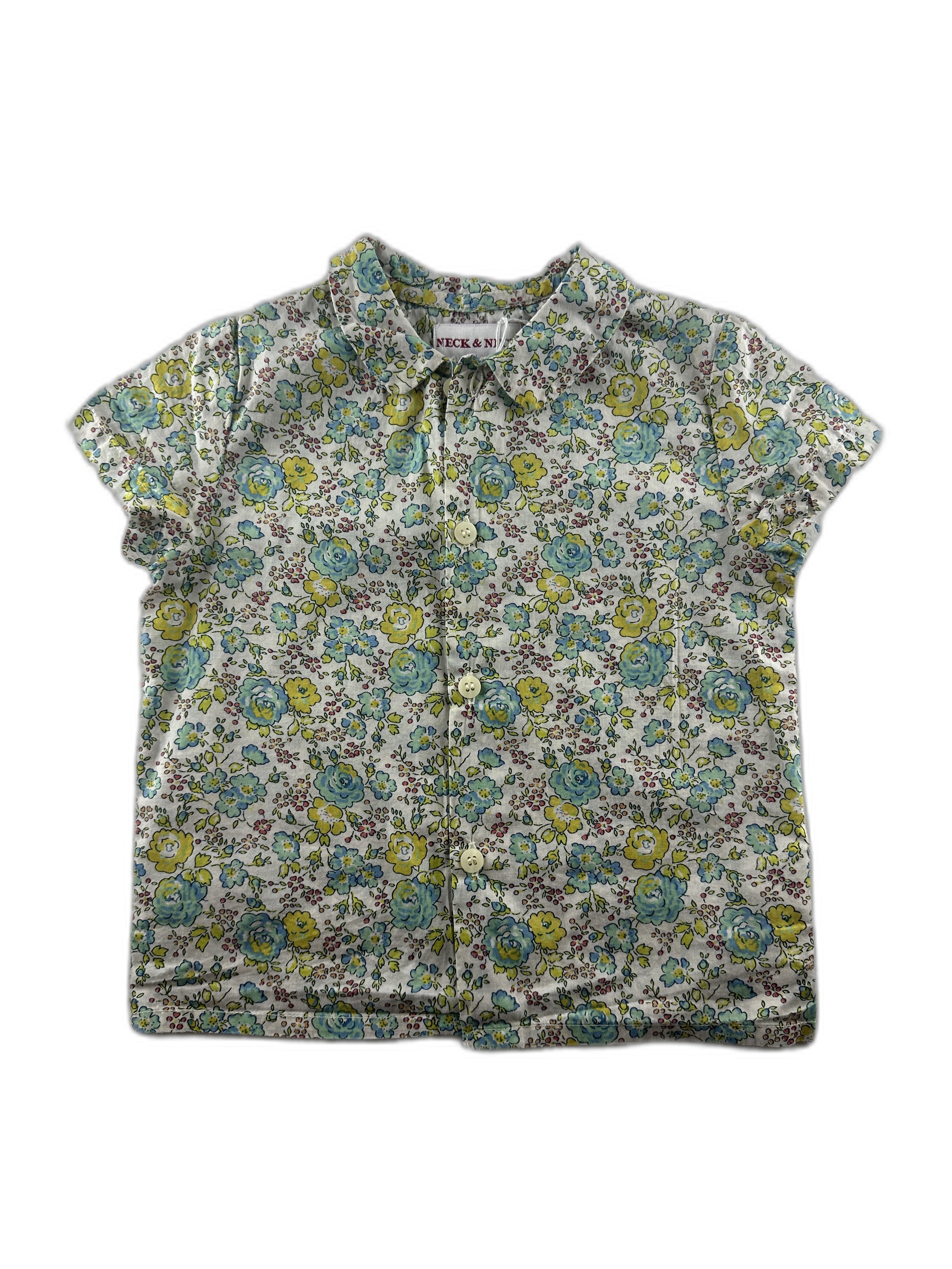 Neck & neck - Chemise blanche imprimé fleuri - 12 mois - seconde main