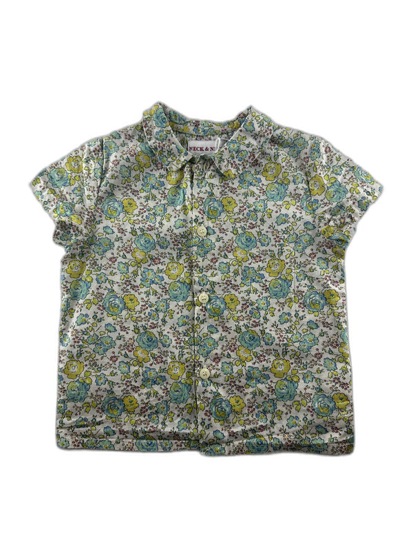 Neck & neck - Chemise blanche imprimé fleuri - 12 mois - seconde main