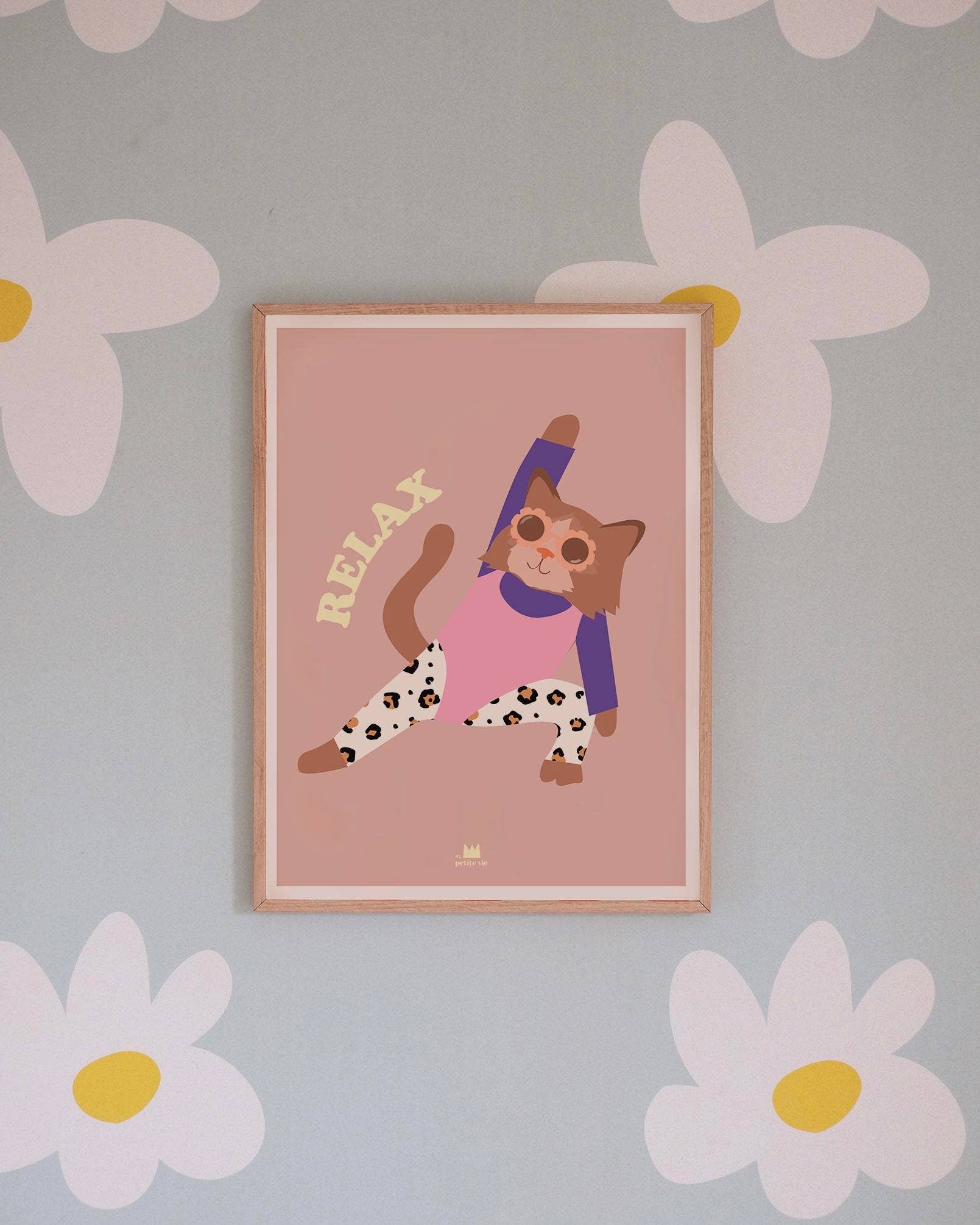Affiche - Chat aerobic (30 x 40 cm)