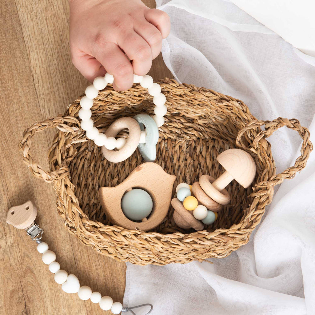 Coffret 3 jouets d’éveil bébé en bois – Oiseau