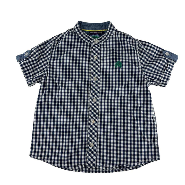 Sergent Major - Chemise vichy marine, manches courtes - taille 4 ans - seconde main