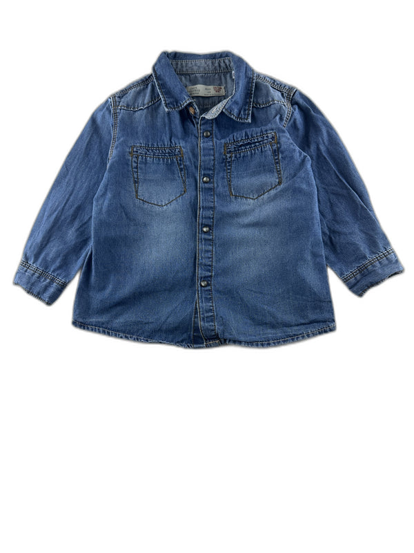 Zara - Chemise en jeans bleu - taille 12 mois - seconde main