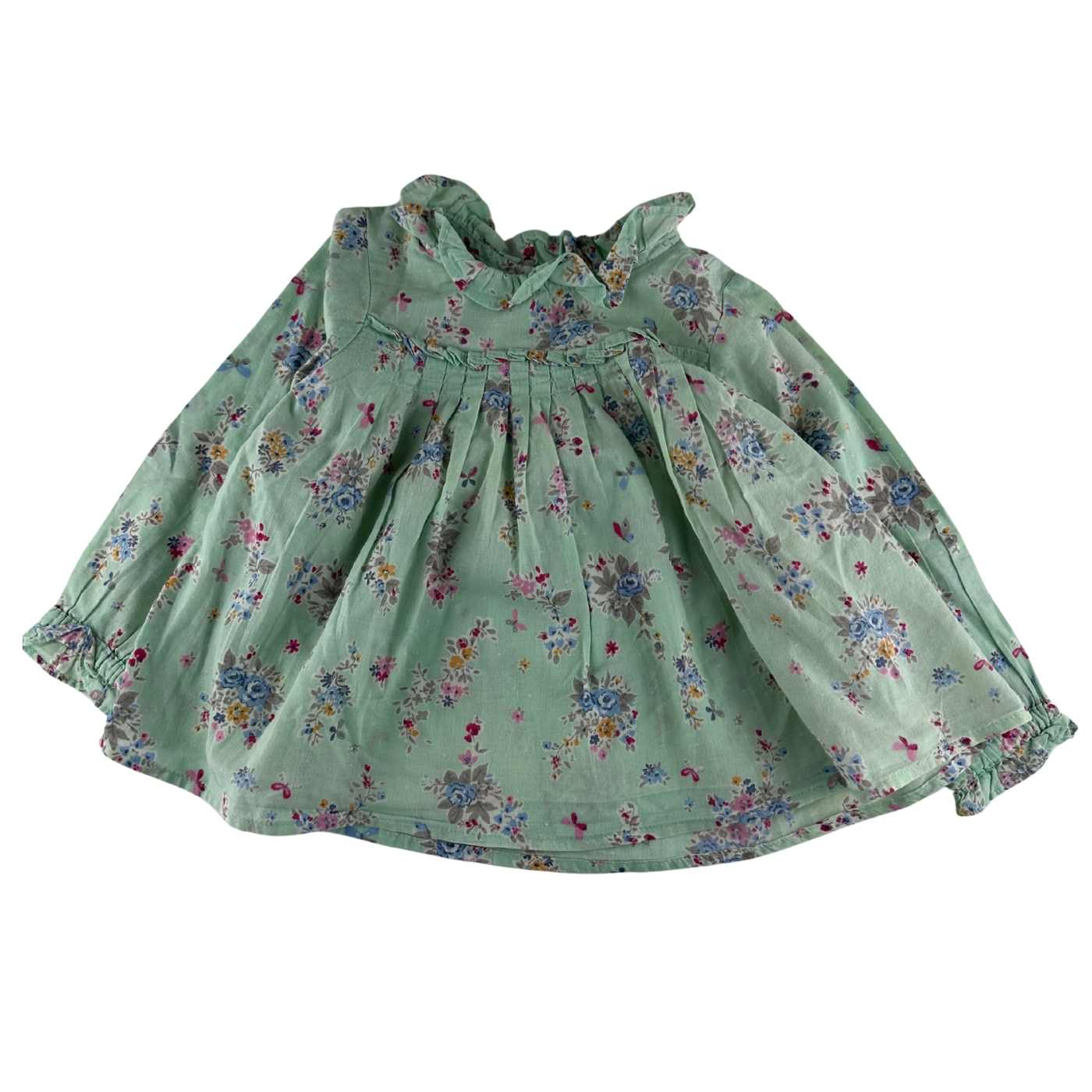 Next - Blouse imprimée verte d'eau, manches longues - taille 9 mois - seconde main