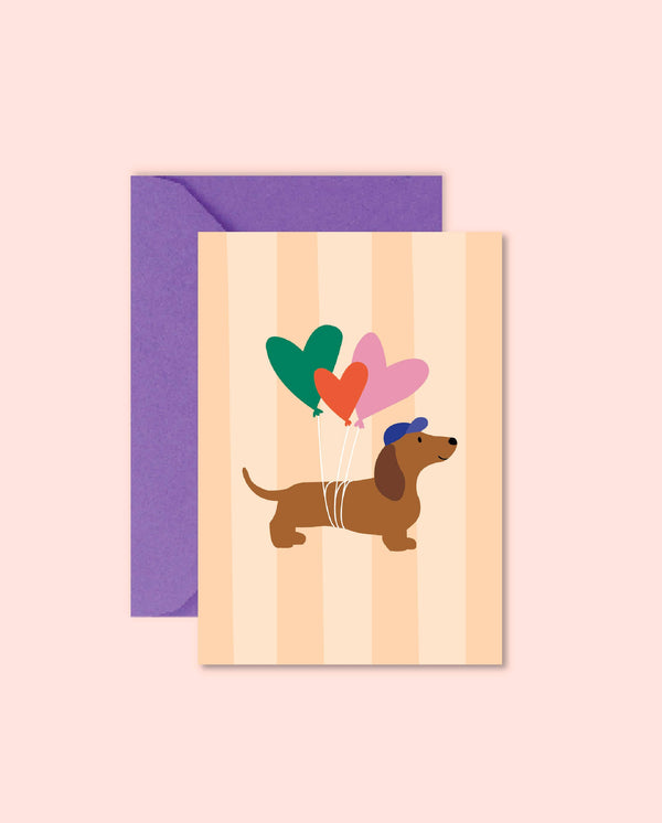 Carte "Anniversaire" -Chien Birthday  (avec enveloppe)