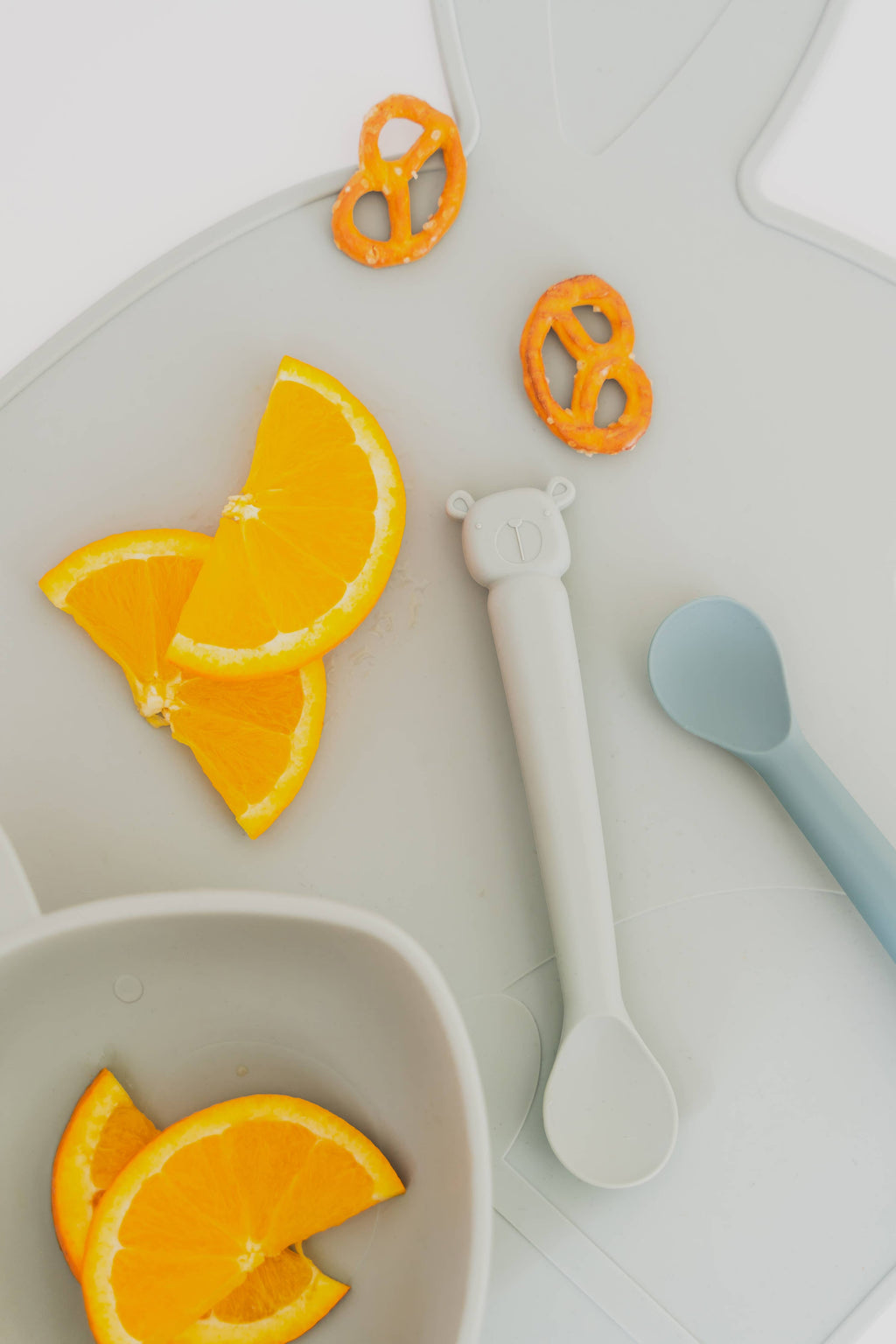 Set de cuillères en silicone: coloris Prune/Blush - enfant