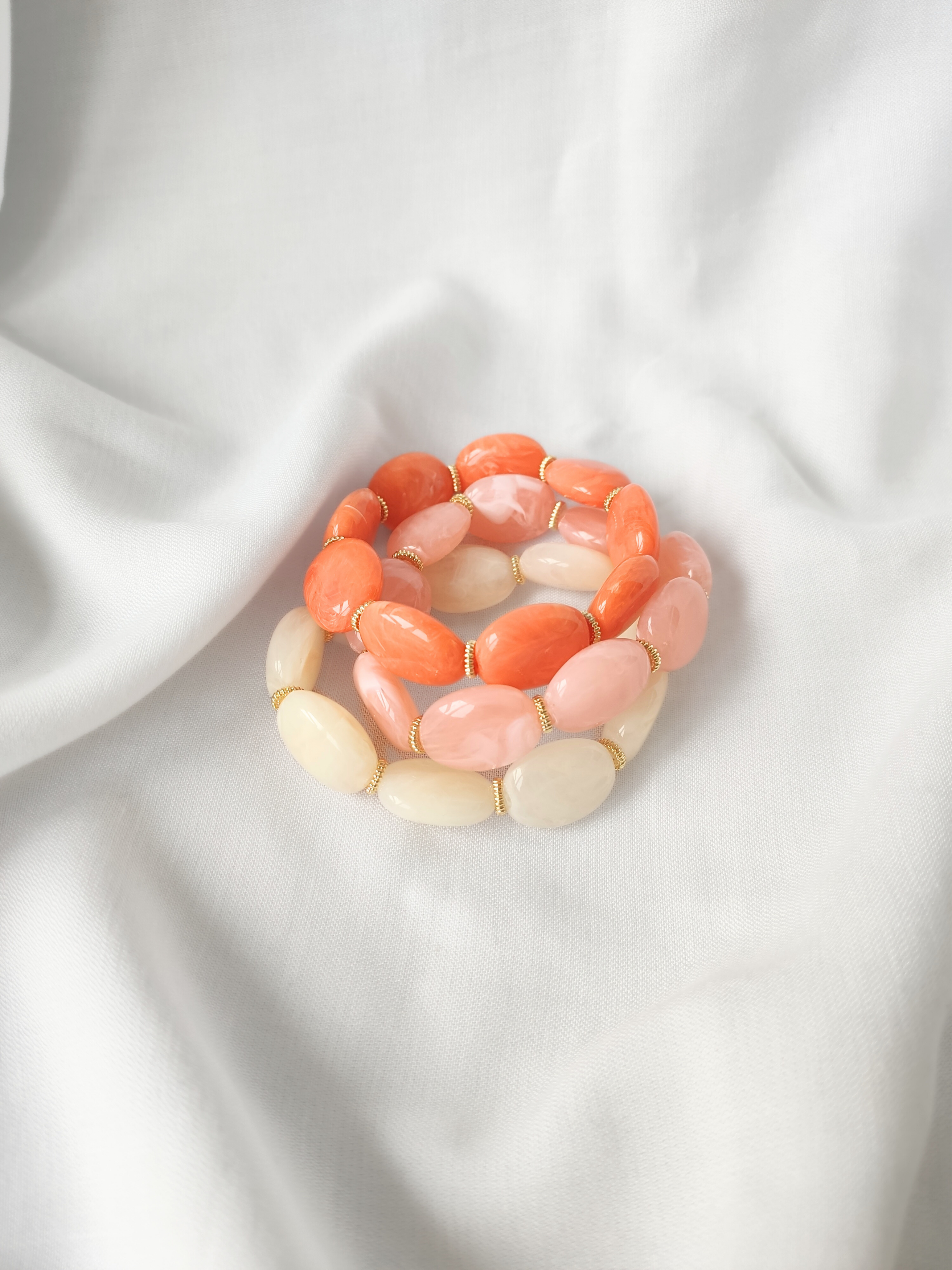 Bracelet JANE: Rose pêche / S/M = 18 cm