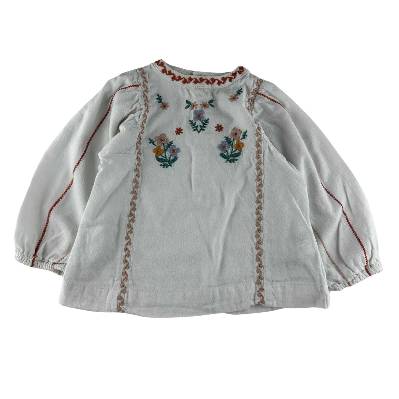 Bout'chou - Blouse brodée manches longues - 12 mois - seconde main