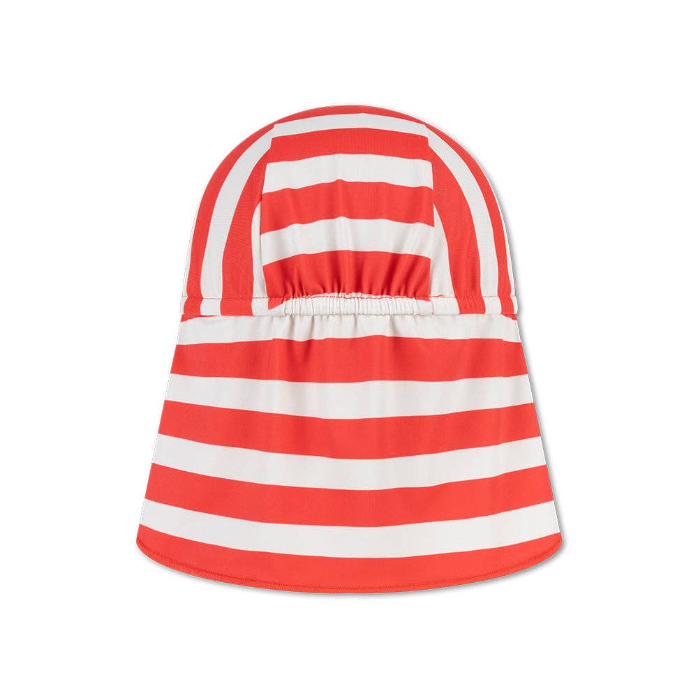 Casquette solaire UV - Beige/Rouge - Rayure côtière: 1/2 ans