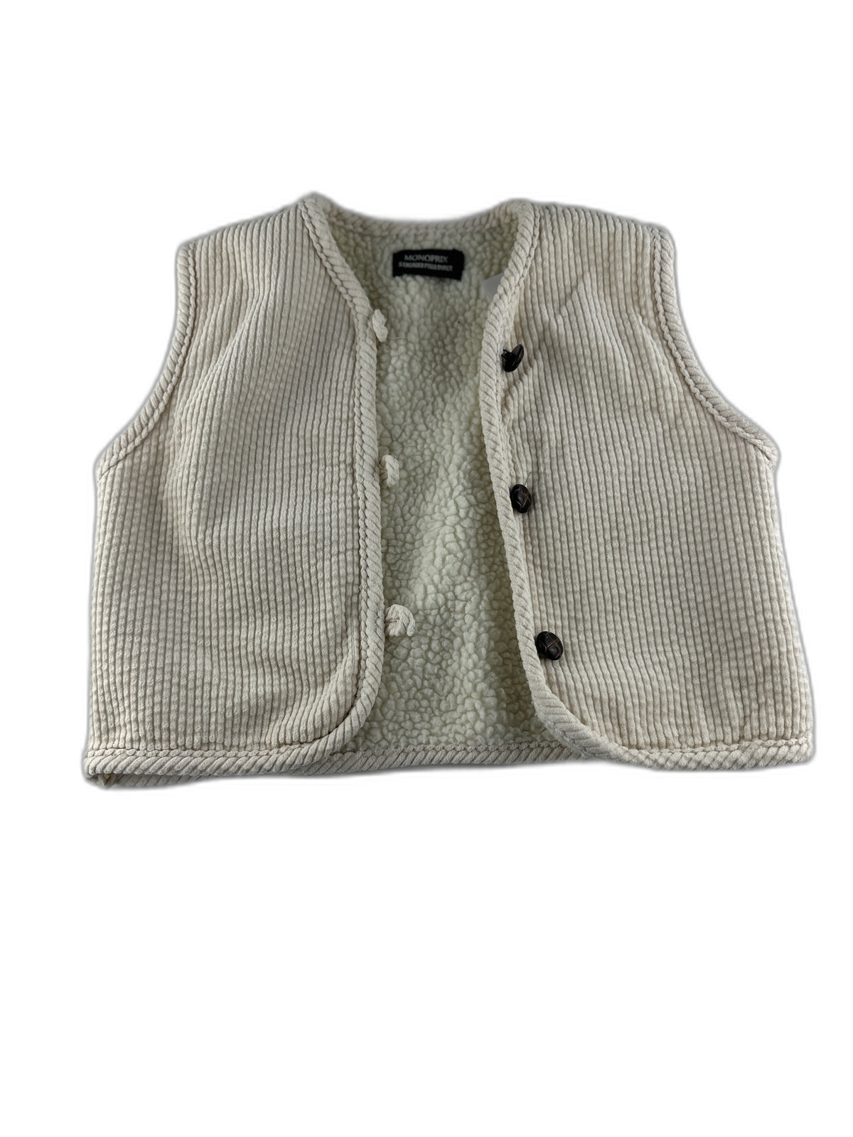 Monoprix - Gilet sans manches écru - taille 5 ans - seconde main