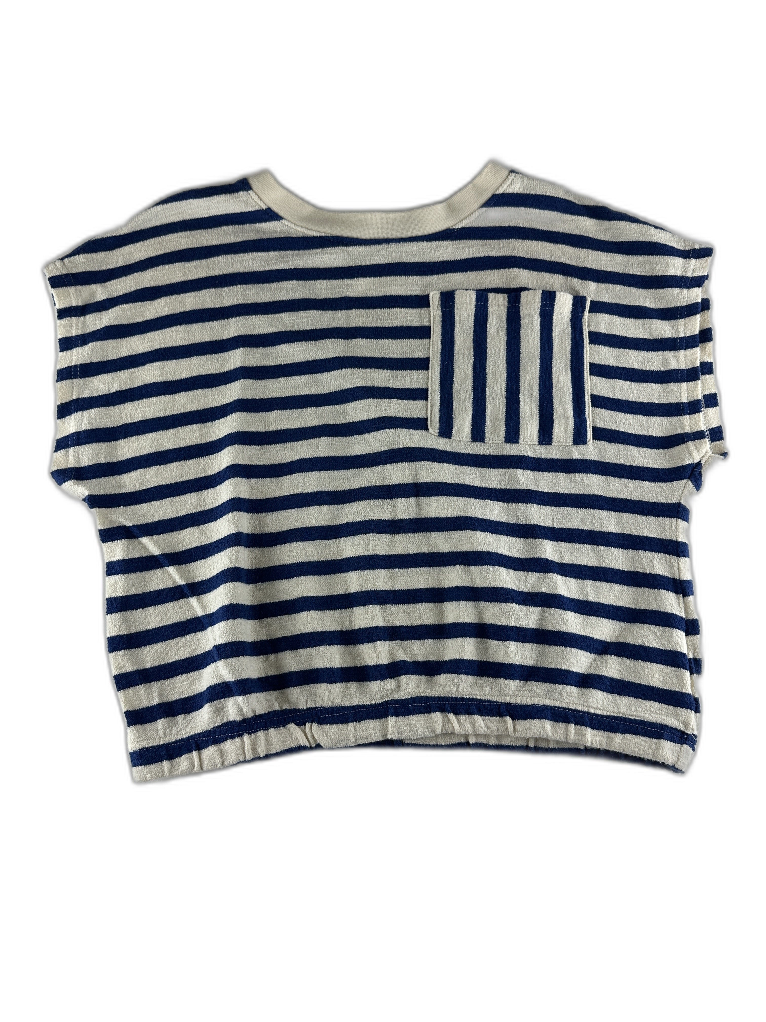 Monoprix - T-shirt marine/ blanc rayé - taille 10 ans - seconde main