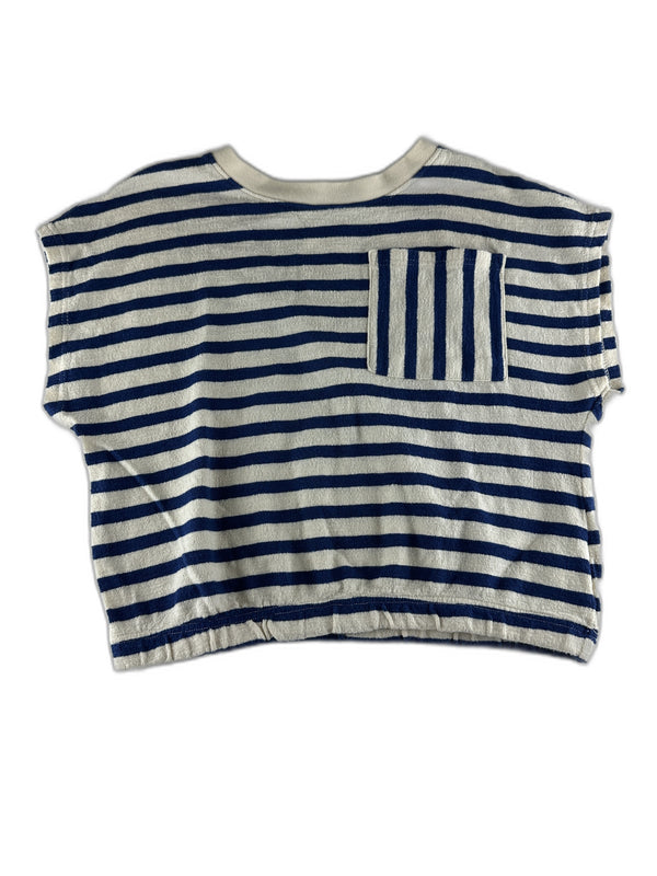 Monoprix - T-shirt marine/ blanc rayé - taille 10 ans - seconde main