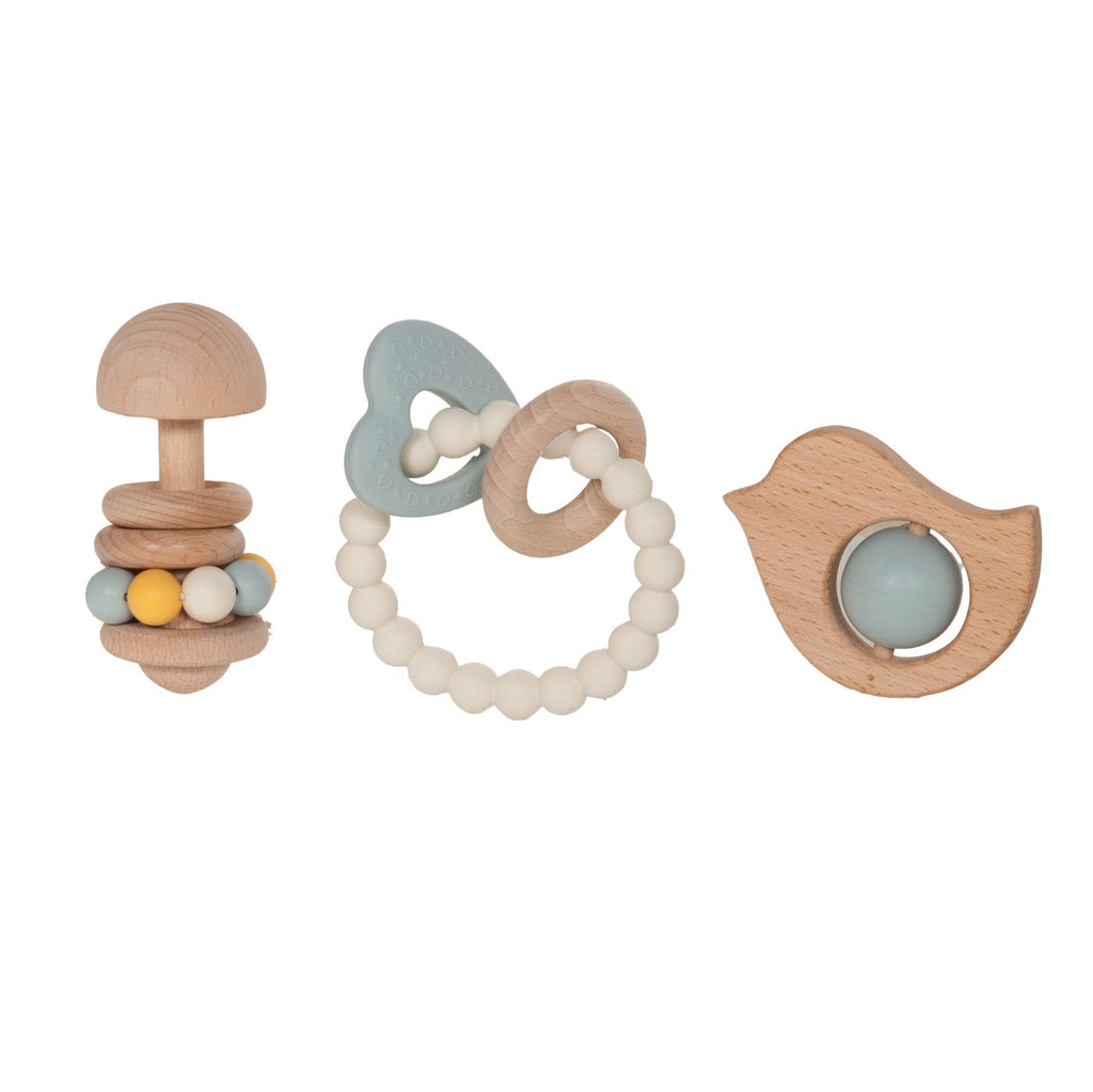 Coffret 3 jouets d’éveil bébé en bois – Oiseau