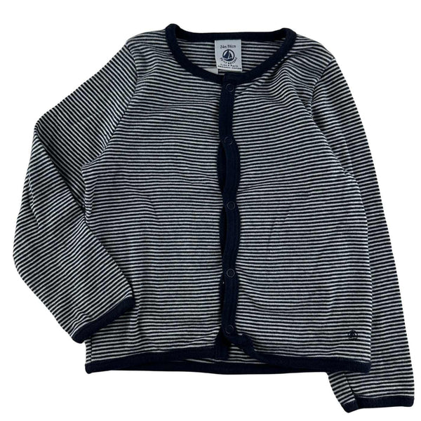 Petit bateau - Cardigan jersey marinière - taille 24 mois - seconde main