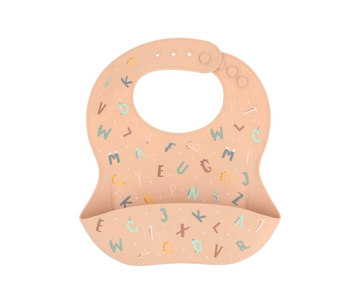 Bavoir en silicone  - Letters rigolotes
