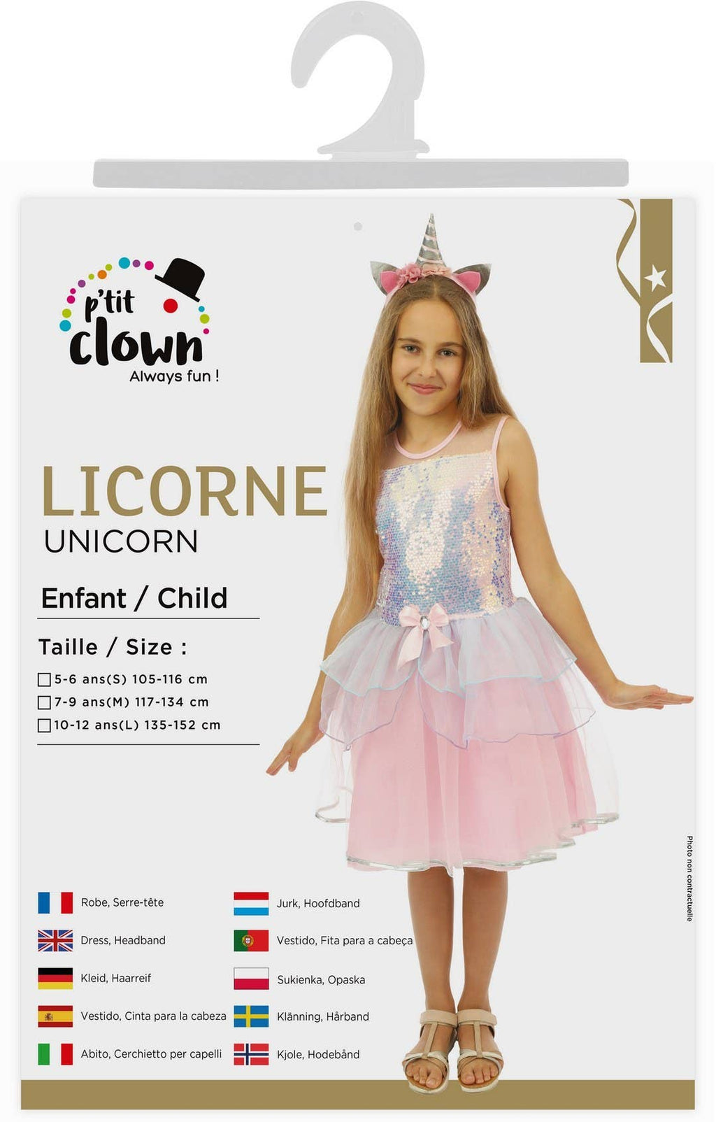 Costume Licorne - Rose - Enfant Fille - 5/6 Ans
