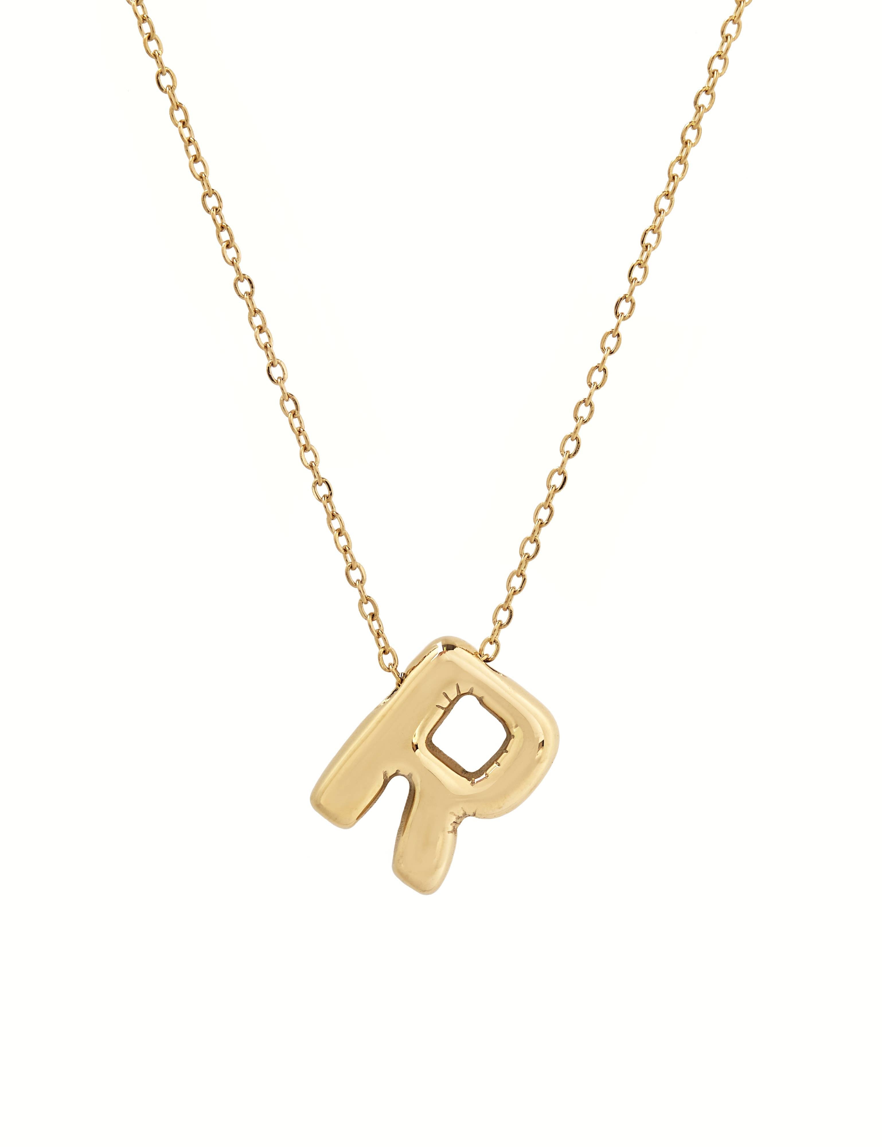 Collier initiale 3D en forme de ballon: J