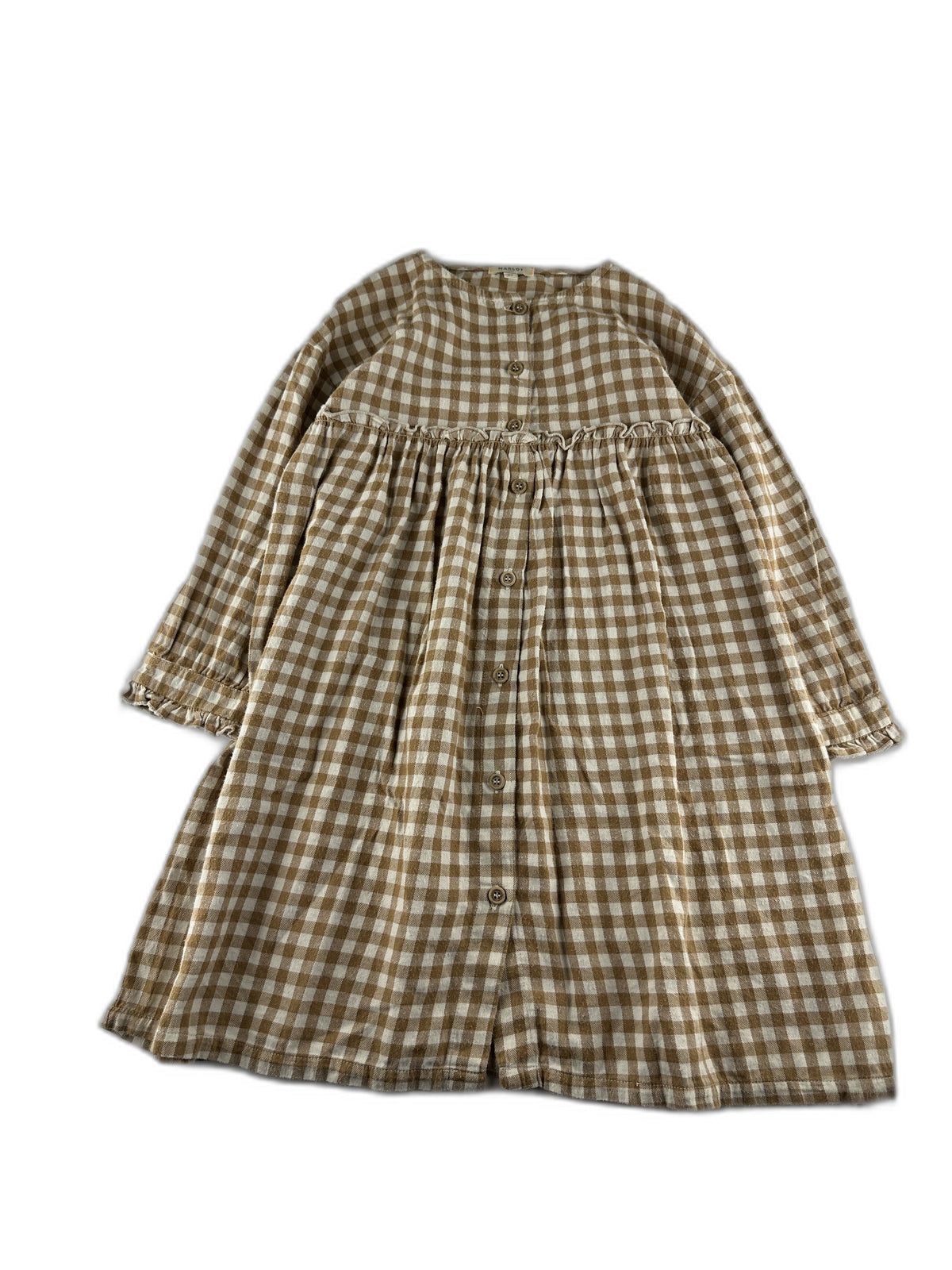 Marlot Paris - Robe vichy beige  - taille 6 ans - seconde main