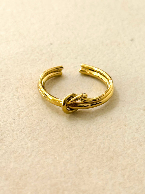La bague réglable en acier inoxydable The Knot: Or