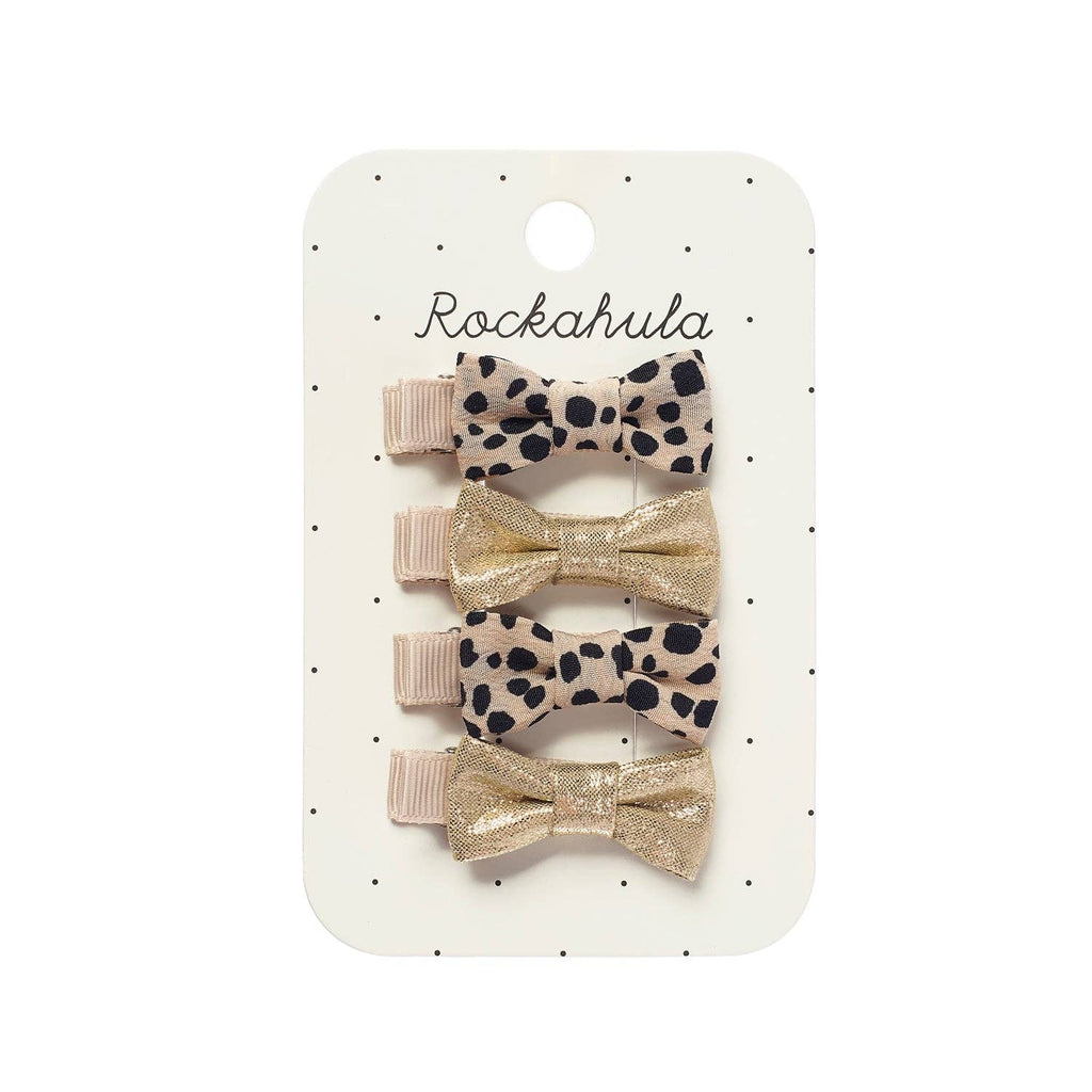 Ensemble de mini-pinces nœud scintillant léopard
