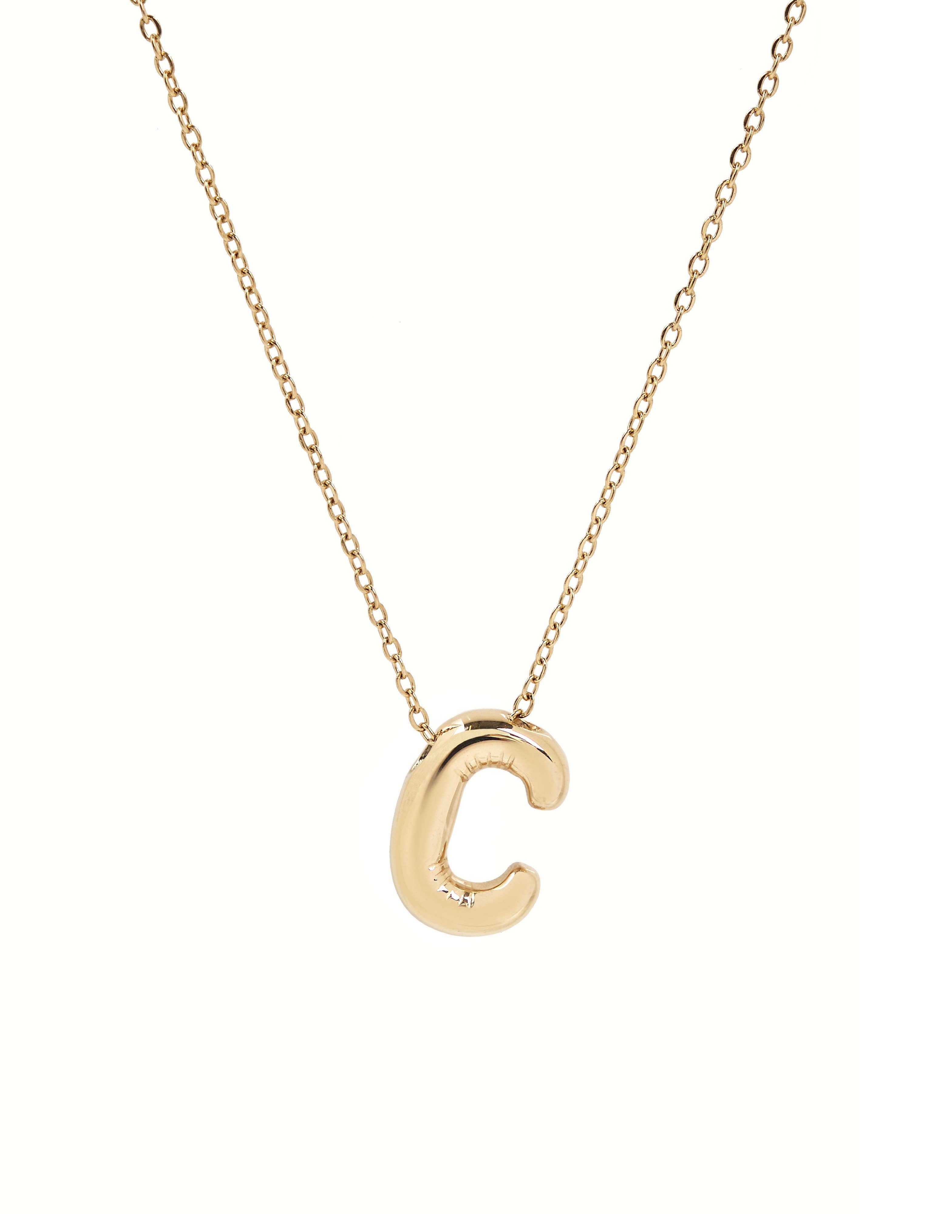 Collier initiale 3D en forme de ballon: J