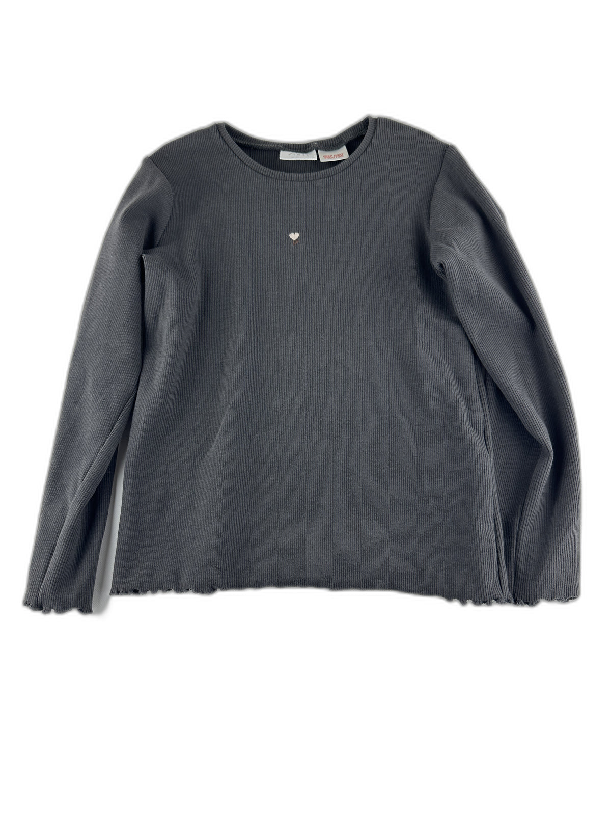 Zara - T-shirt manches longues gris a uni - taille 5-6 ans / 116 cm - seconde main