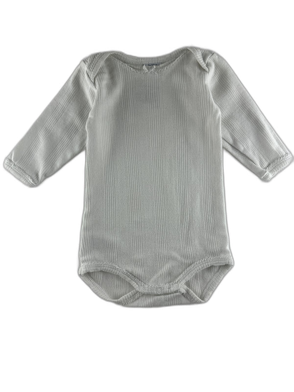 Petit bateau - Body manches longues blanc - taille 3 mois / 60 cm - seconde main