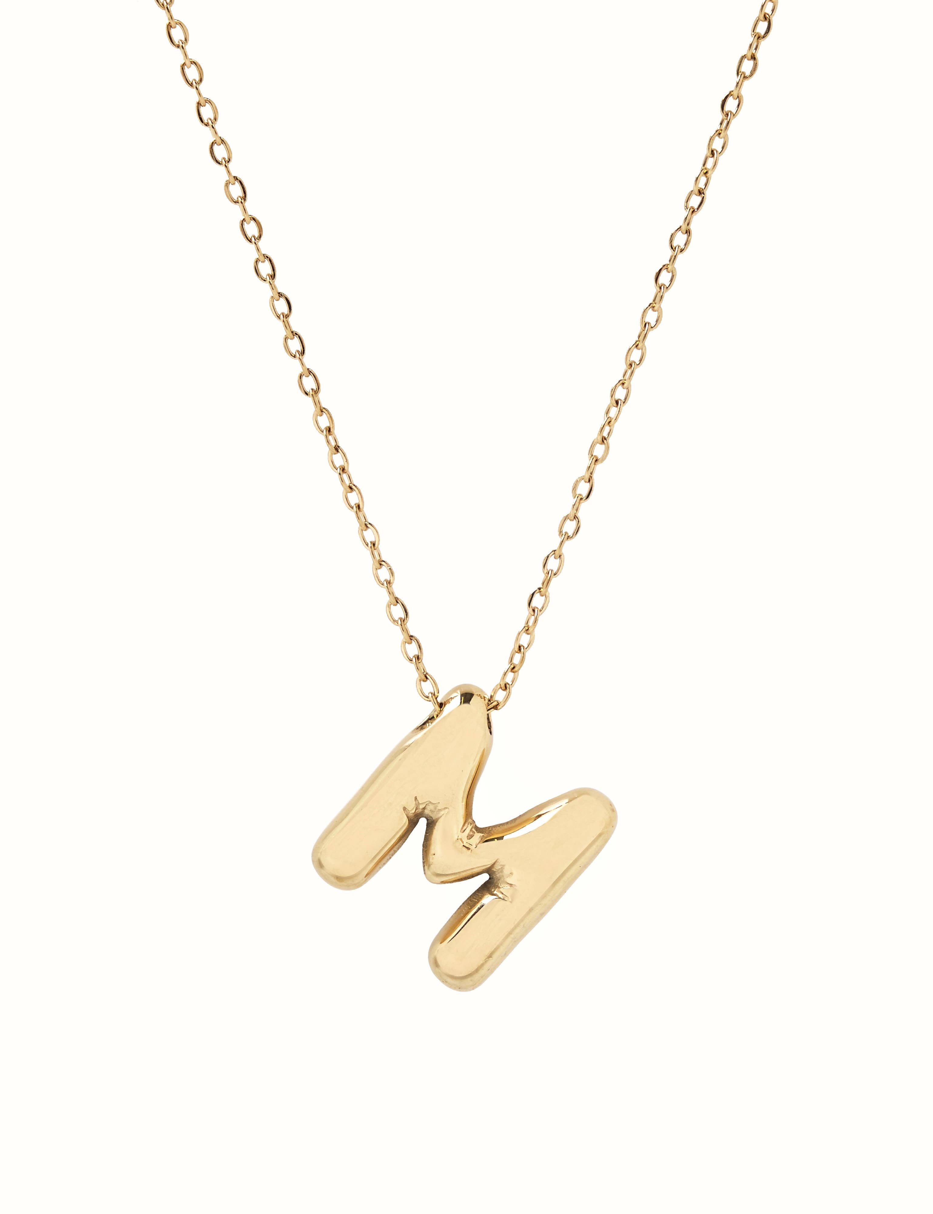 Collier initiale 3D en forme de ballon: J