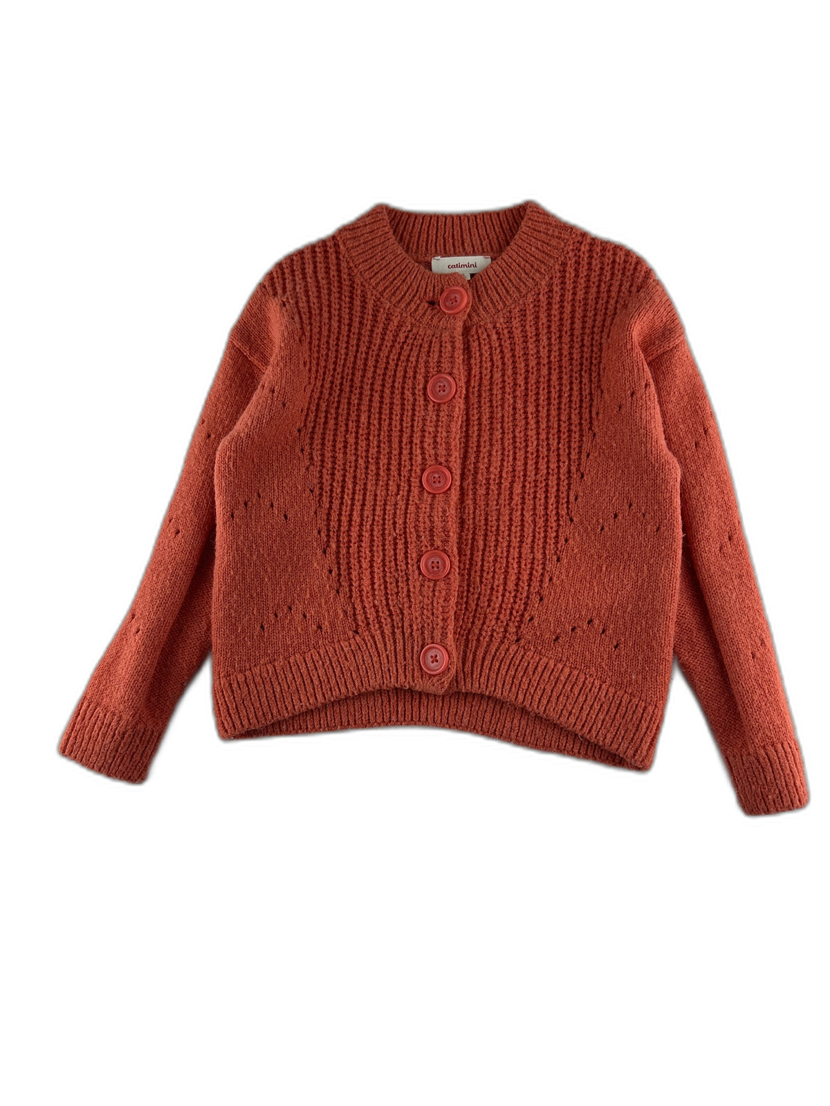 Catimini -Cardigan tricoté orange - taille 5 ans - seconde main