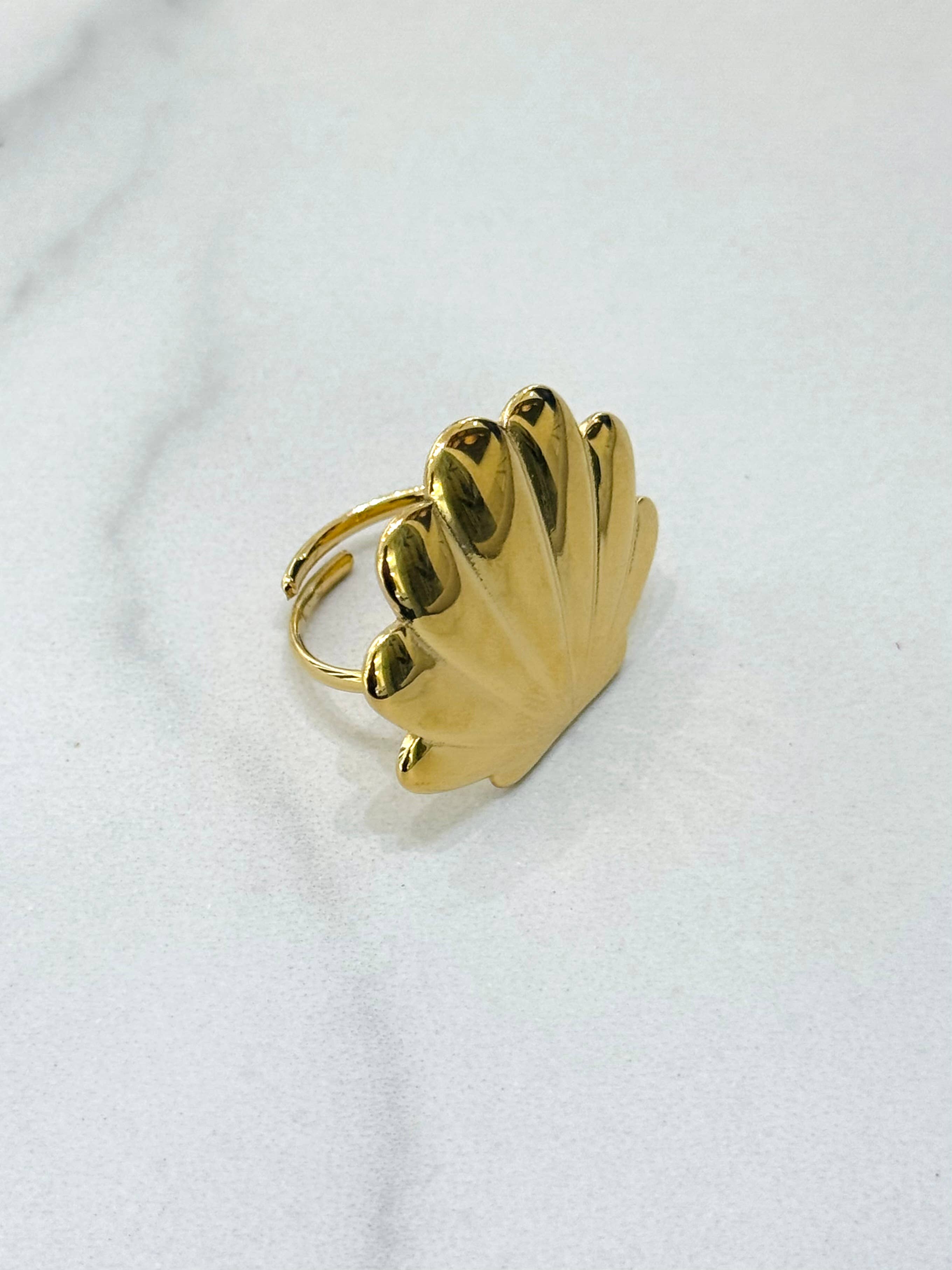 Bague réglable en acier inoxydable coquillage