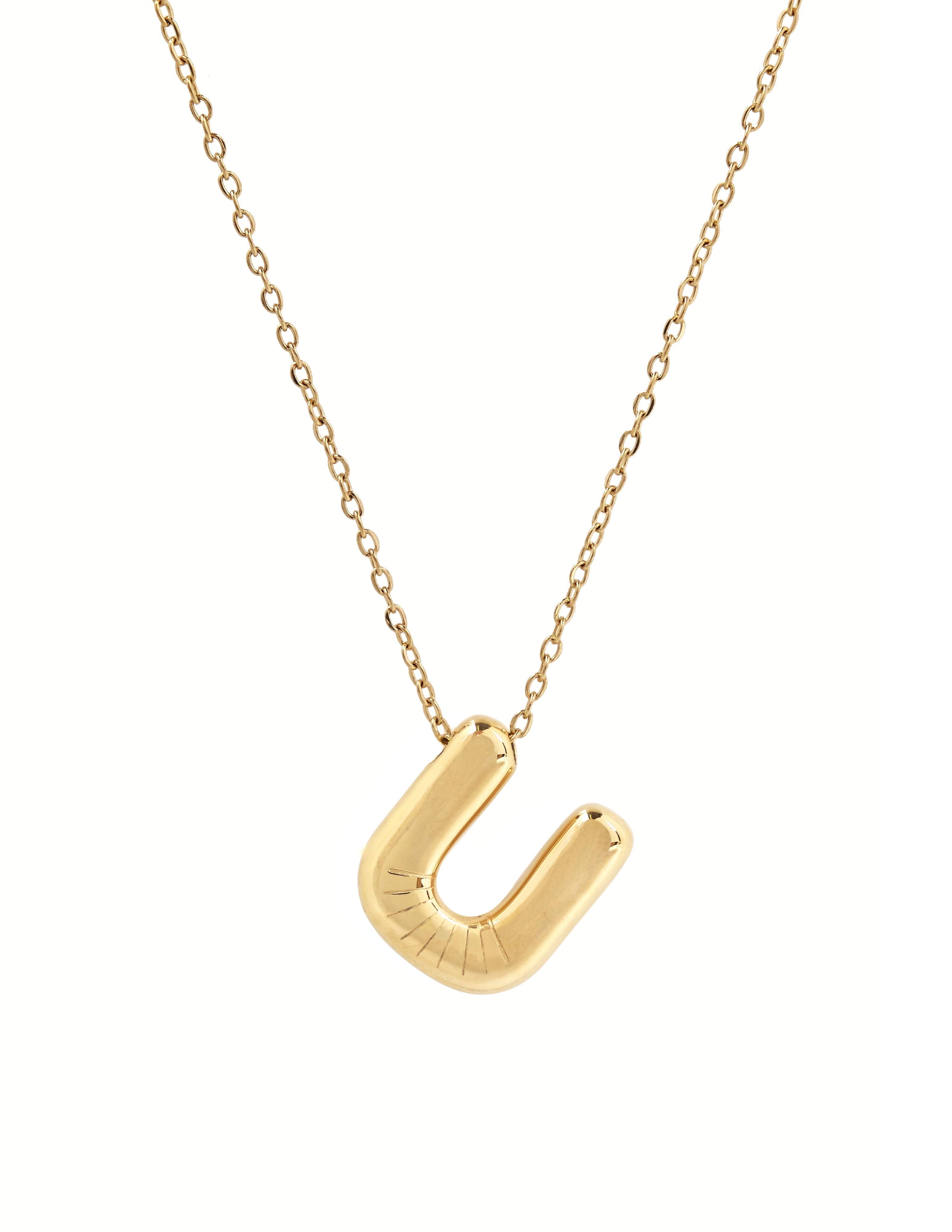 Collier initiale 3D en forme de ballon: J