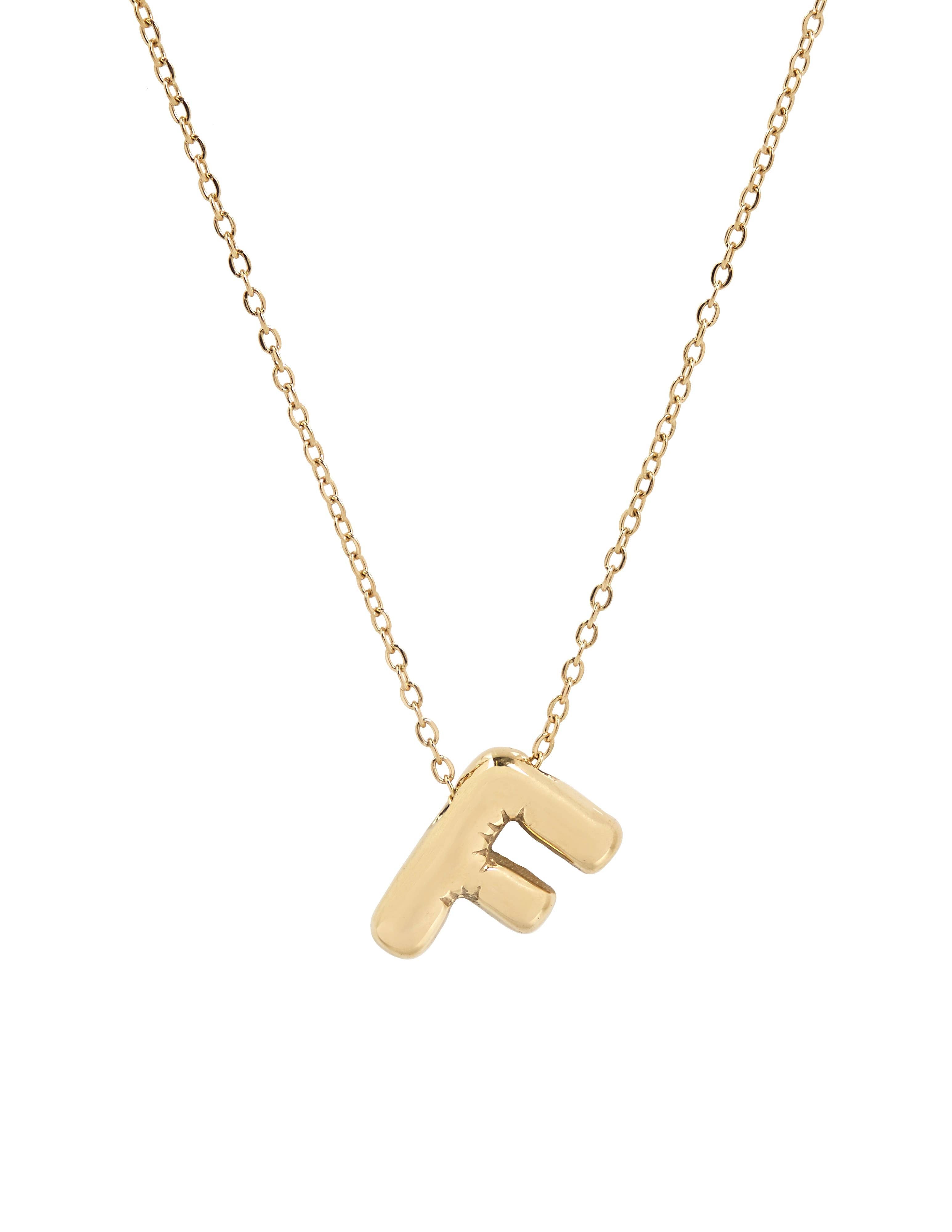 Collier initiale 3D en forme de ballon: J