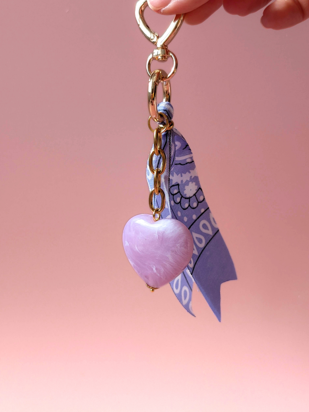 Grigri de sac & porte-clés – LOVE: Rose pêche