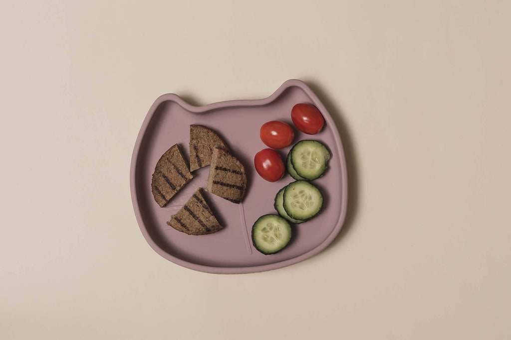 Assiette en silicone avec ventouse - coloris Pippa Dusty Mauve - enfant