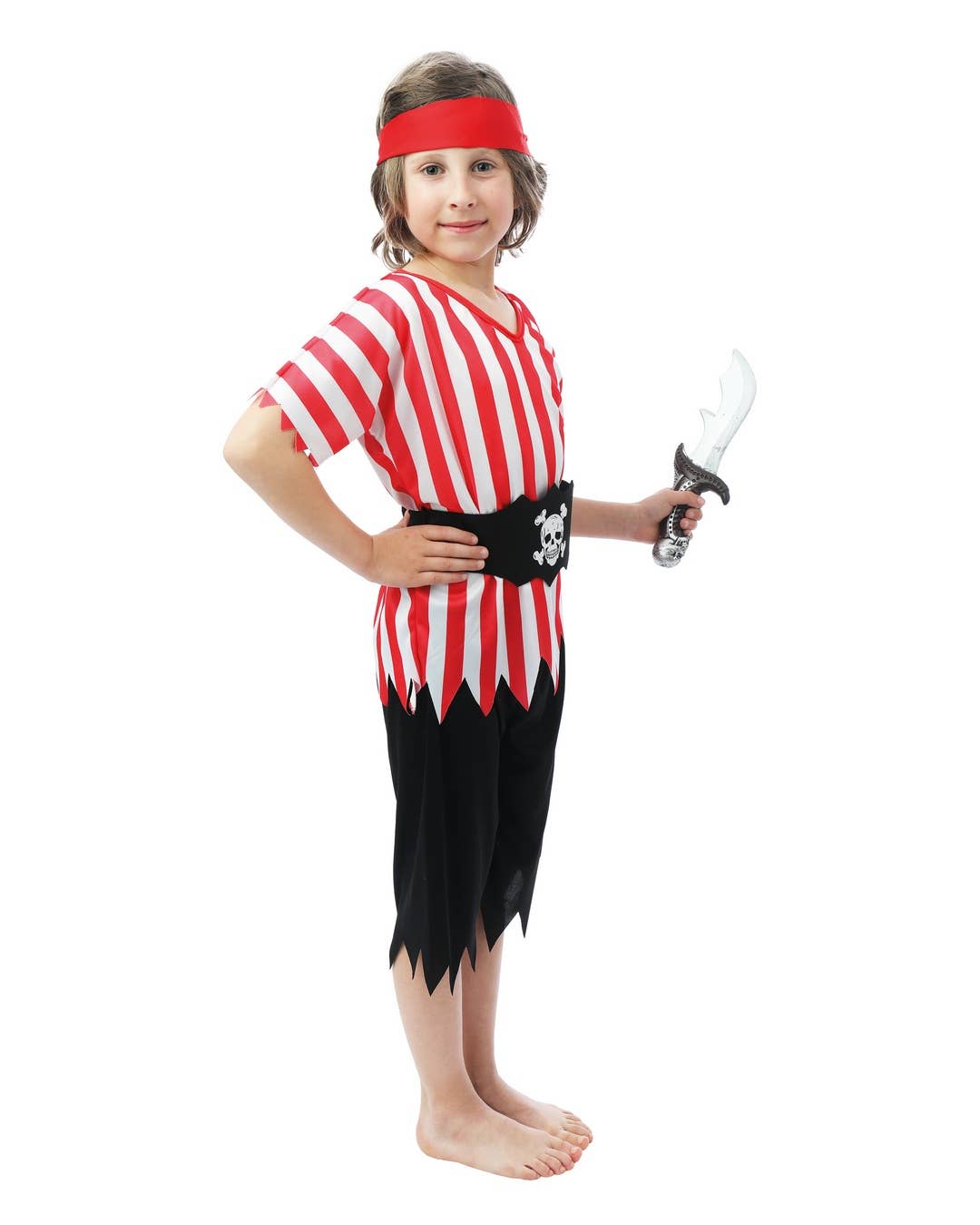 Costume Pirate - Rouge - Garçon - 7/9 Ans
