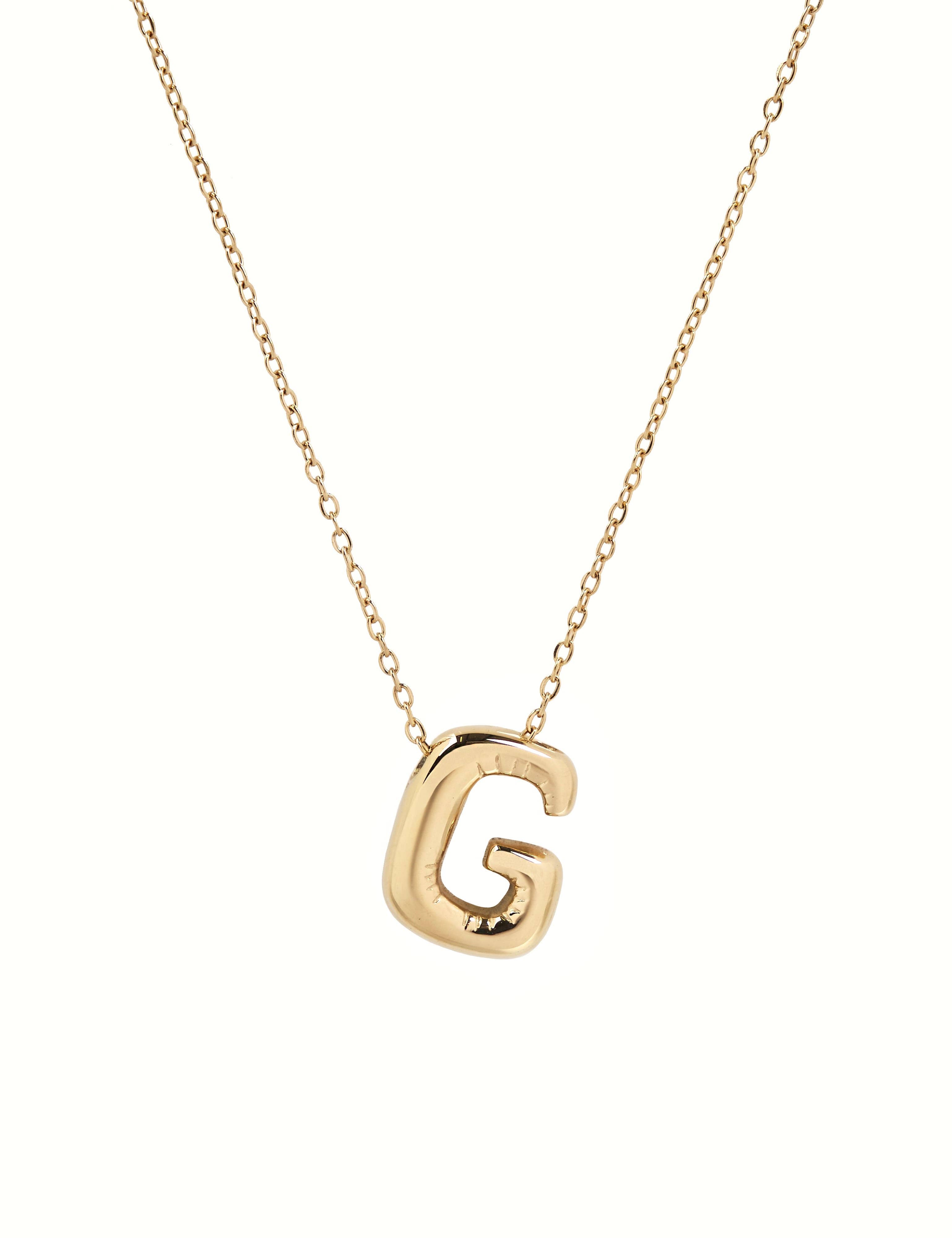 Collier initiale 3D en forme de ballon: J