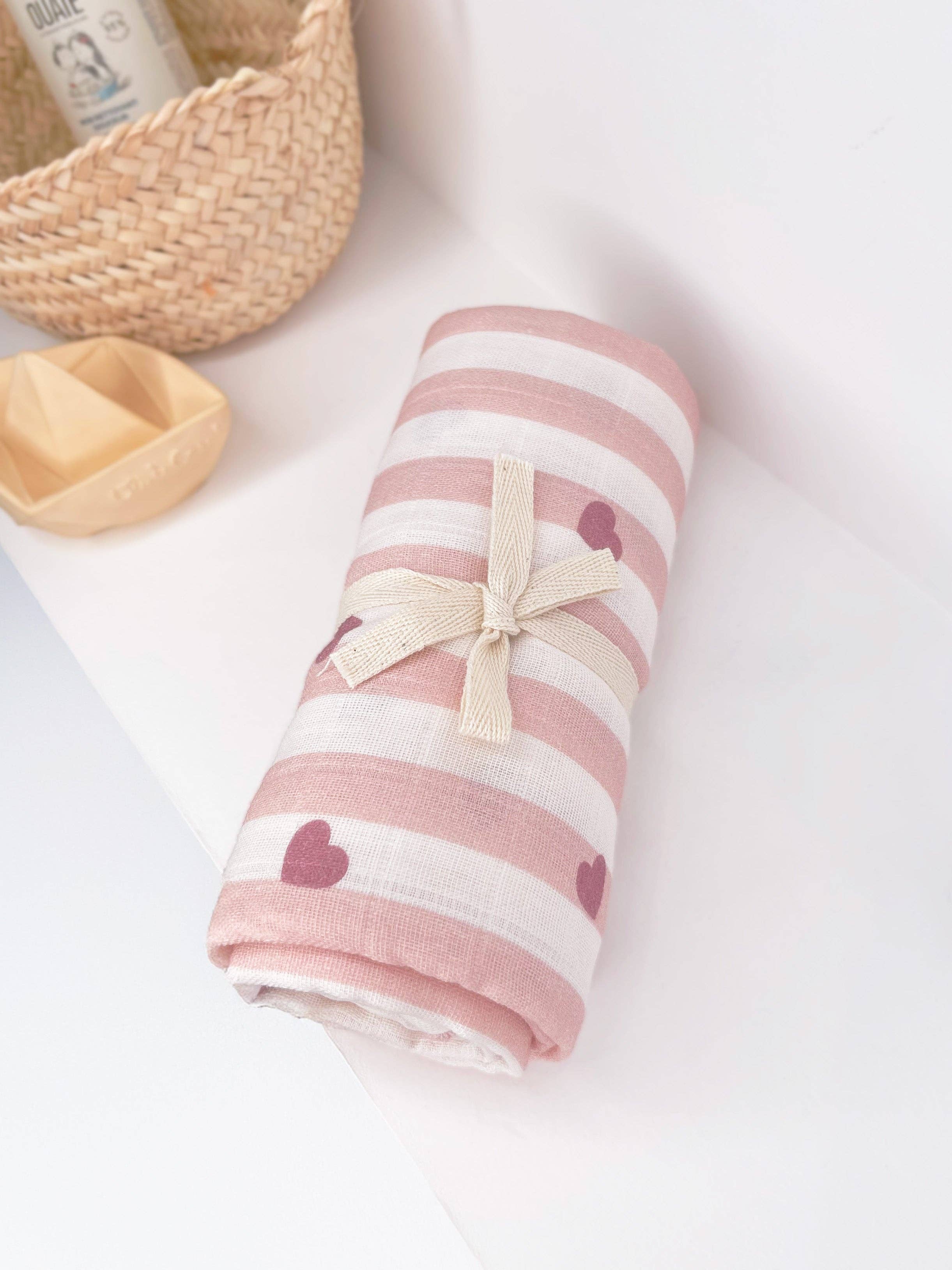 Maxi lange Candy Cane GASPARD - Coloris rose/blanc - rayures et coeurs