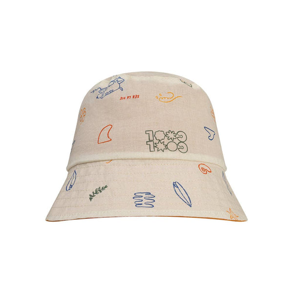 Chapeau de soleil réversible - beige/orange - Surfeur: 1/2 ans