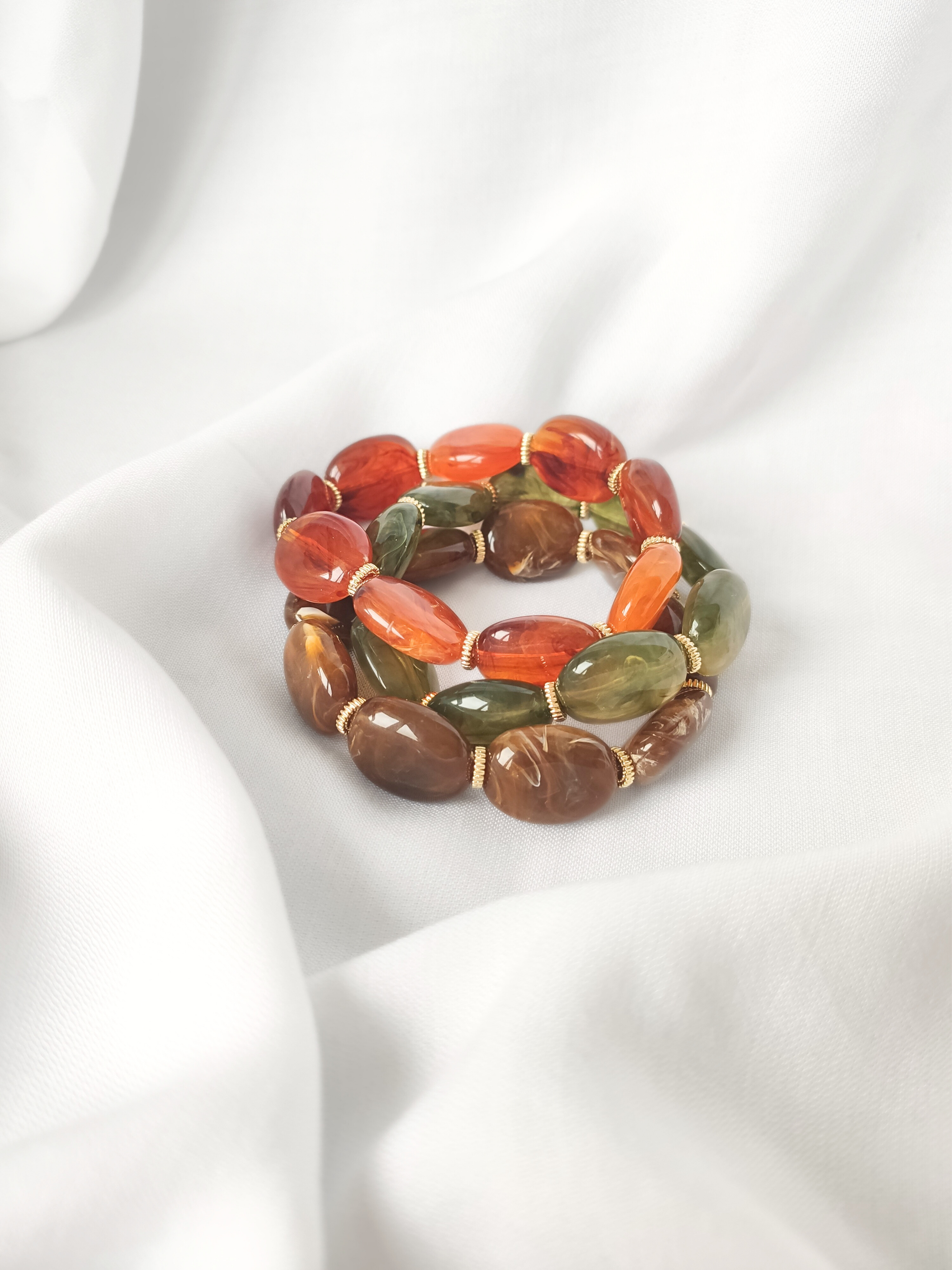 Bracelet JANE: Rose pêche / S/M = 18 cm