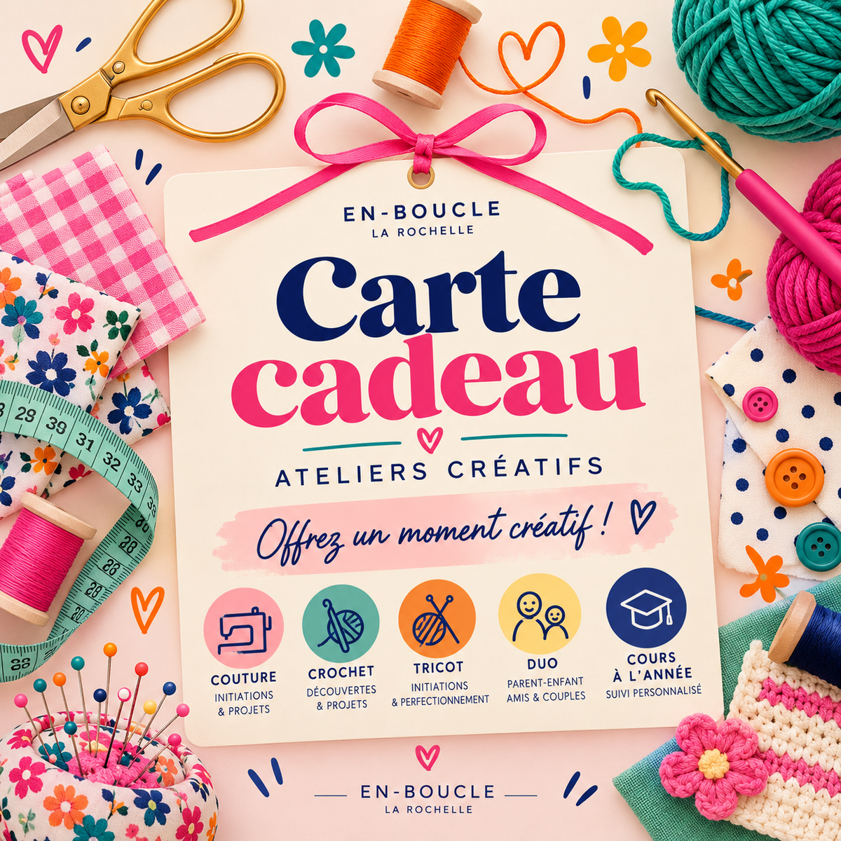 Carte cadeau – Ateliers créatifs En-boucle