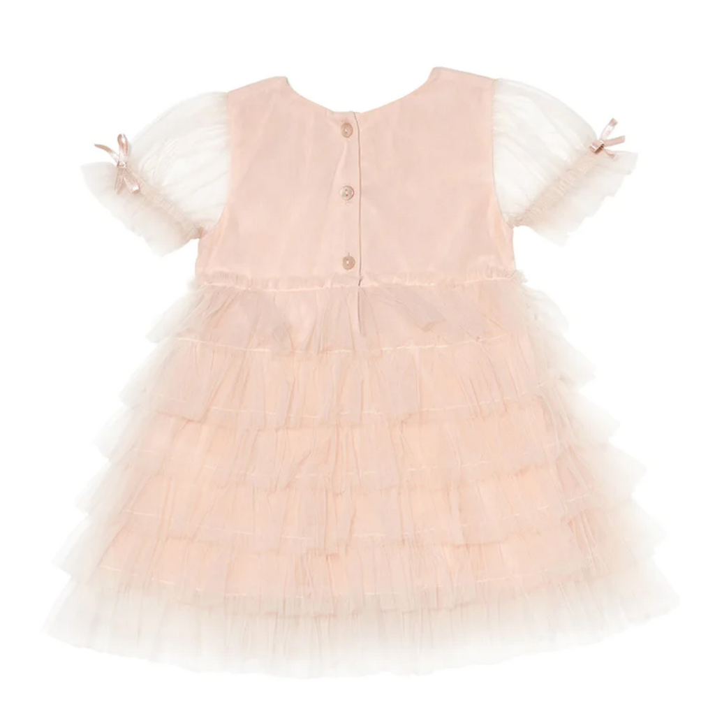 Robe tutu bébé rose clair tulle sequin pour mariage et séance photo