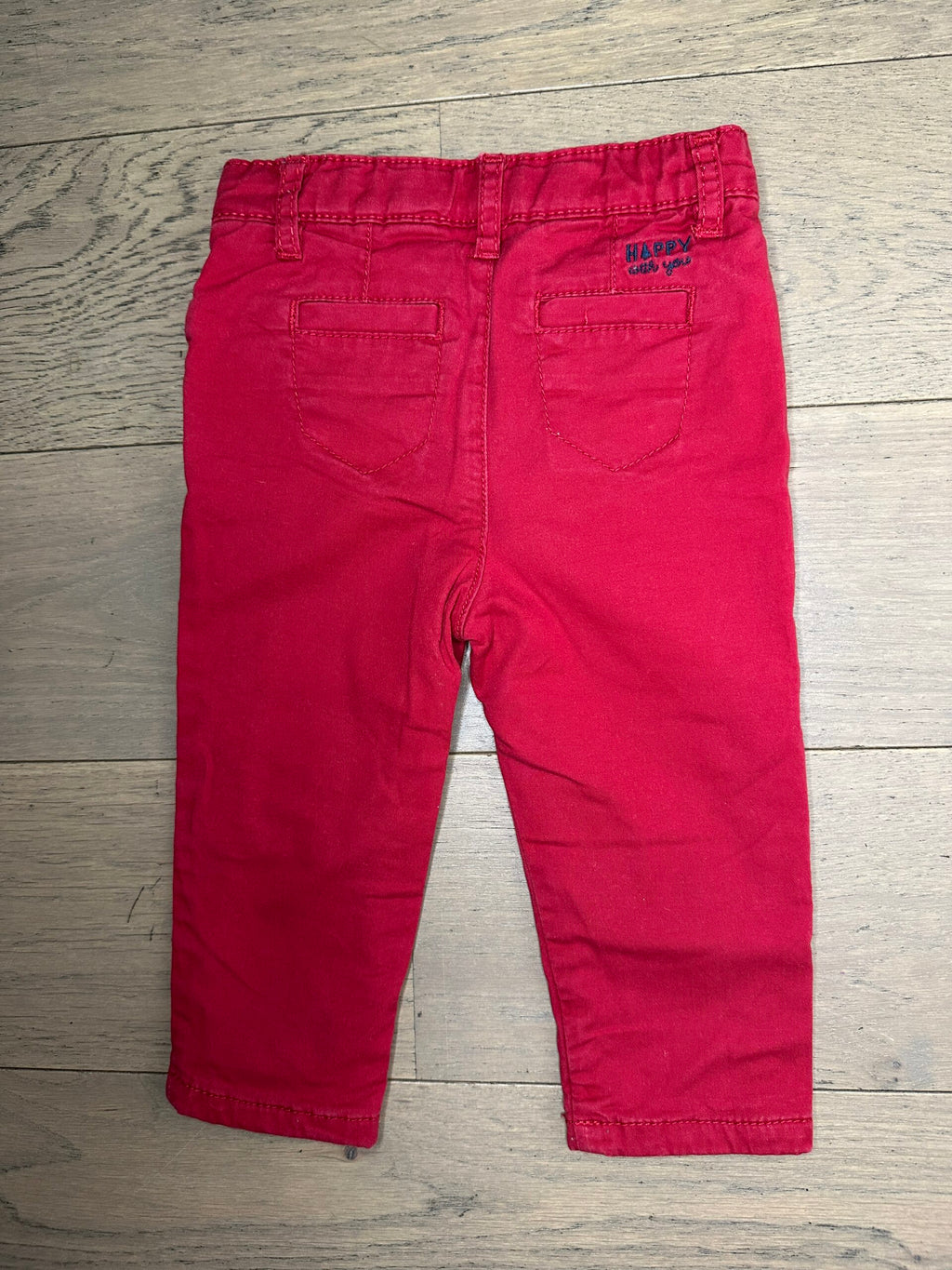 PANTALON ROUGE TAPE À L'OEIL 9 MOIS