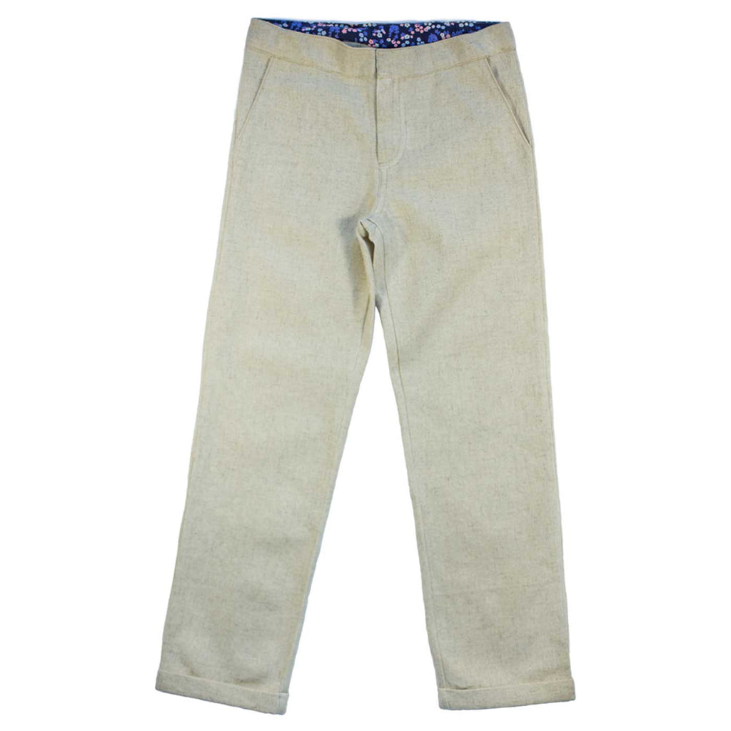 Pantalon garçon en lin cérémonie enfant coloris Lin
