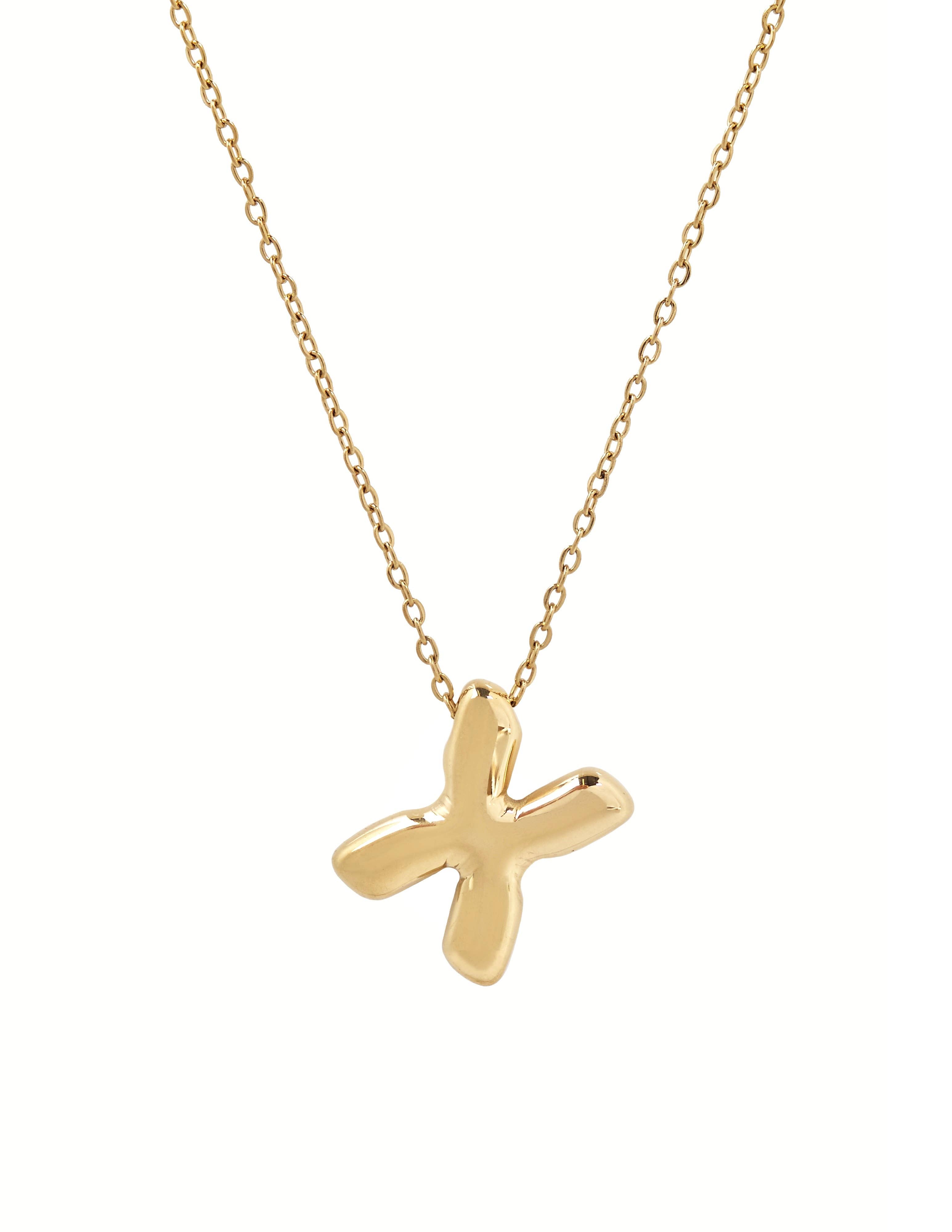 Collier initiale 3D en forme de ballon: J