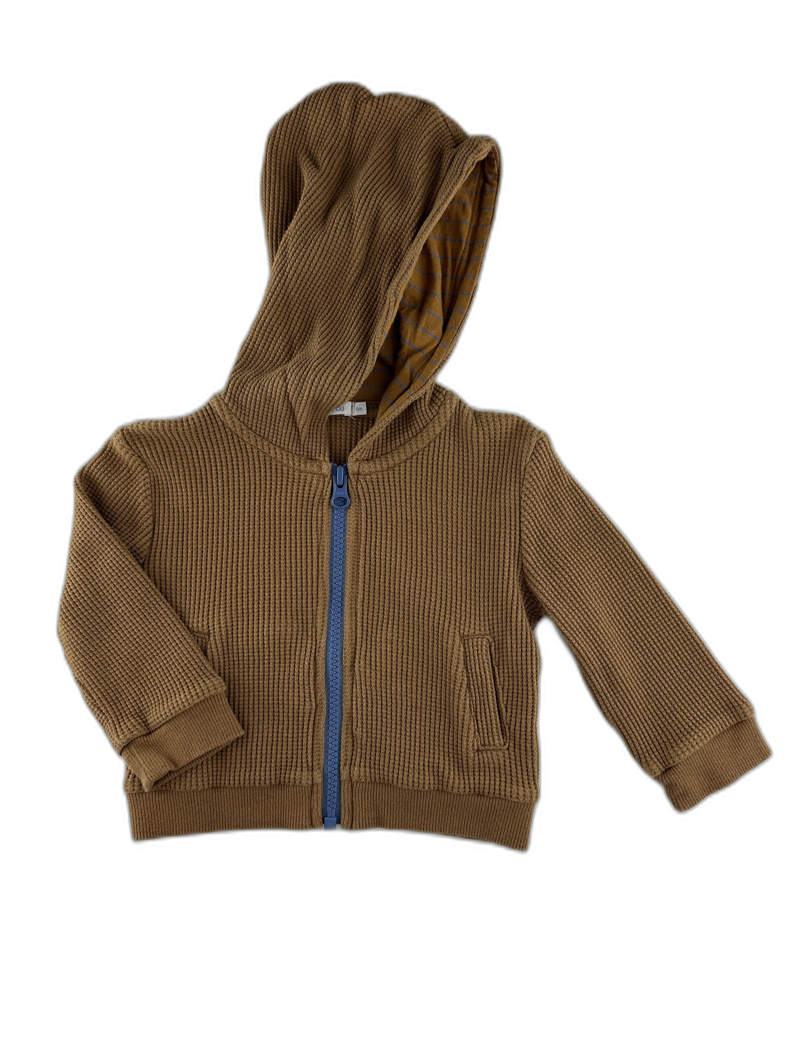 Boutchou - Sweat zippé à capuche caramel / ocre - taille 6 mois - seconde main