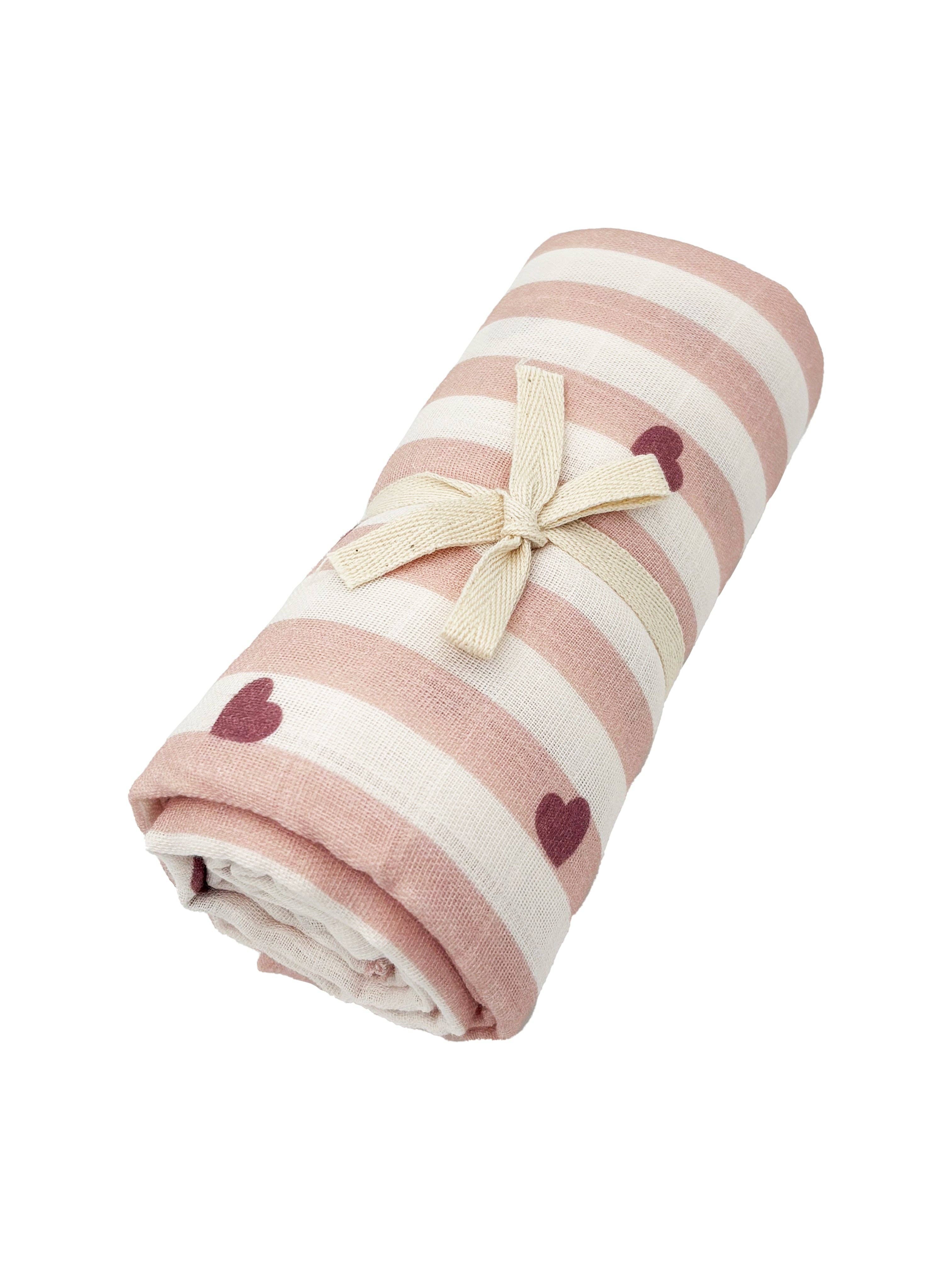 Maxi lange Candy Cane GASPARD - Coloris rose/blanc - rayures et coeurs