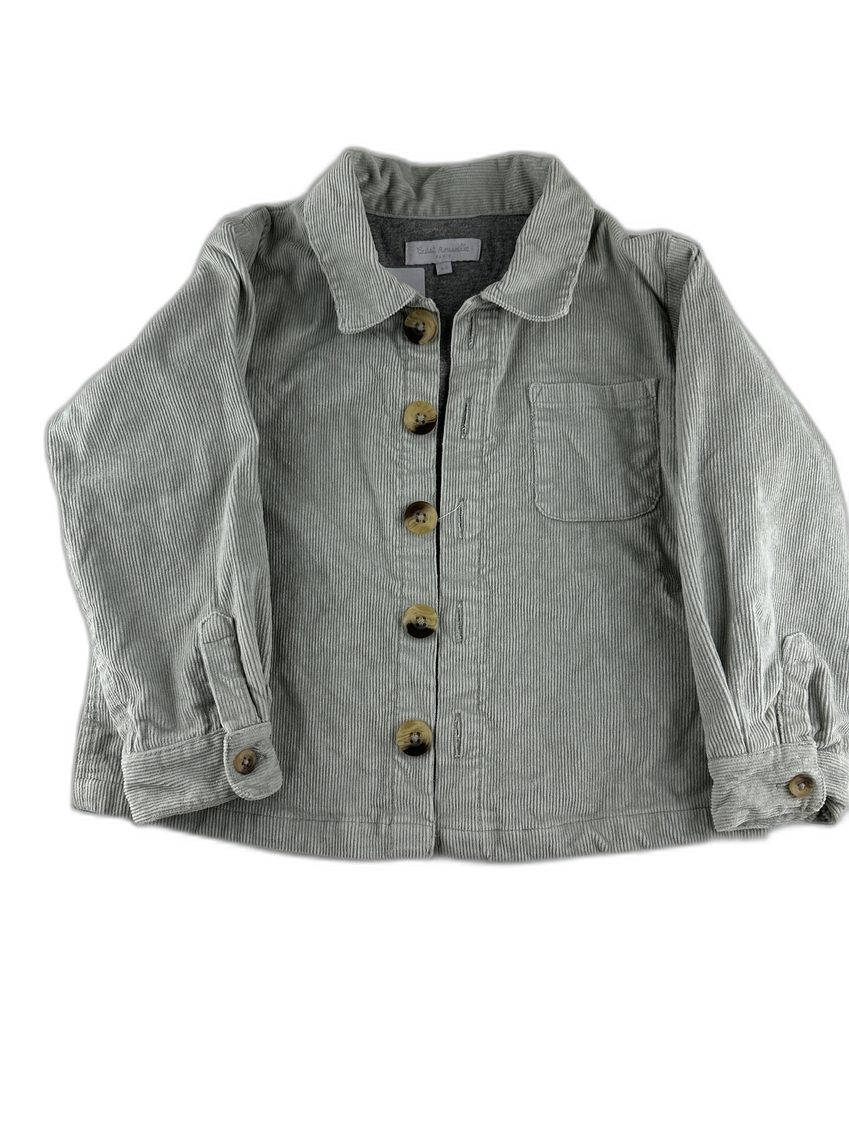 Cadet rousselle - Sur chemise  velours vert d'eau- taille 4 ans - seconde main